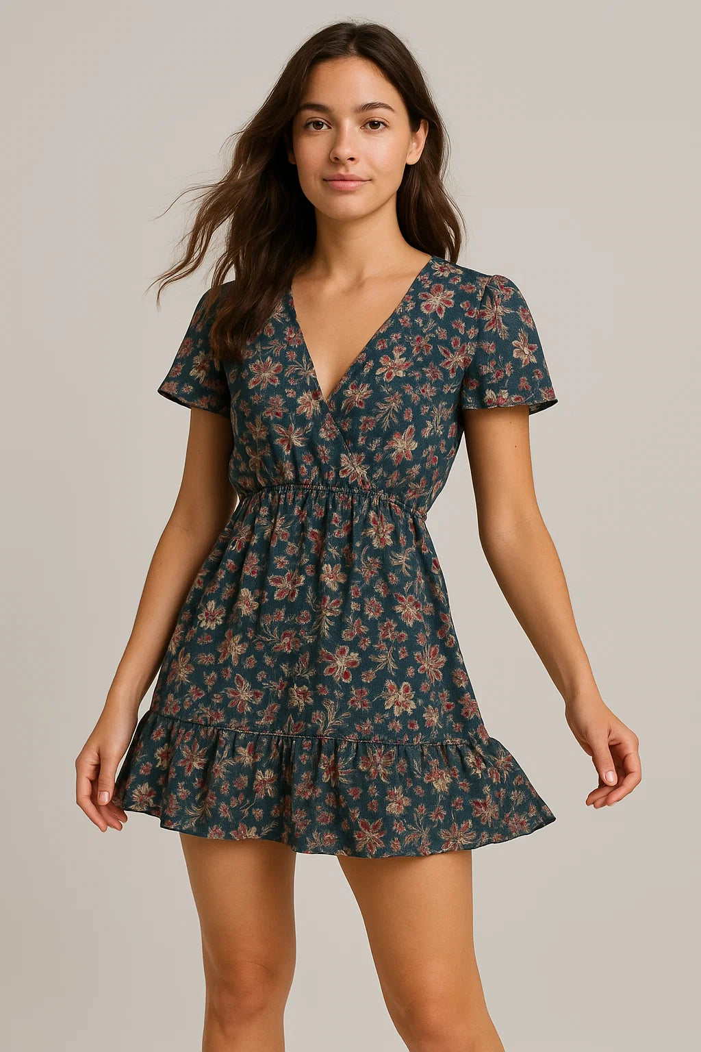 Decorative Jacobean Bluish Digital Printed Fabric - Weightless