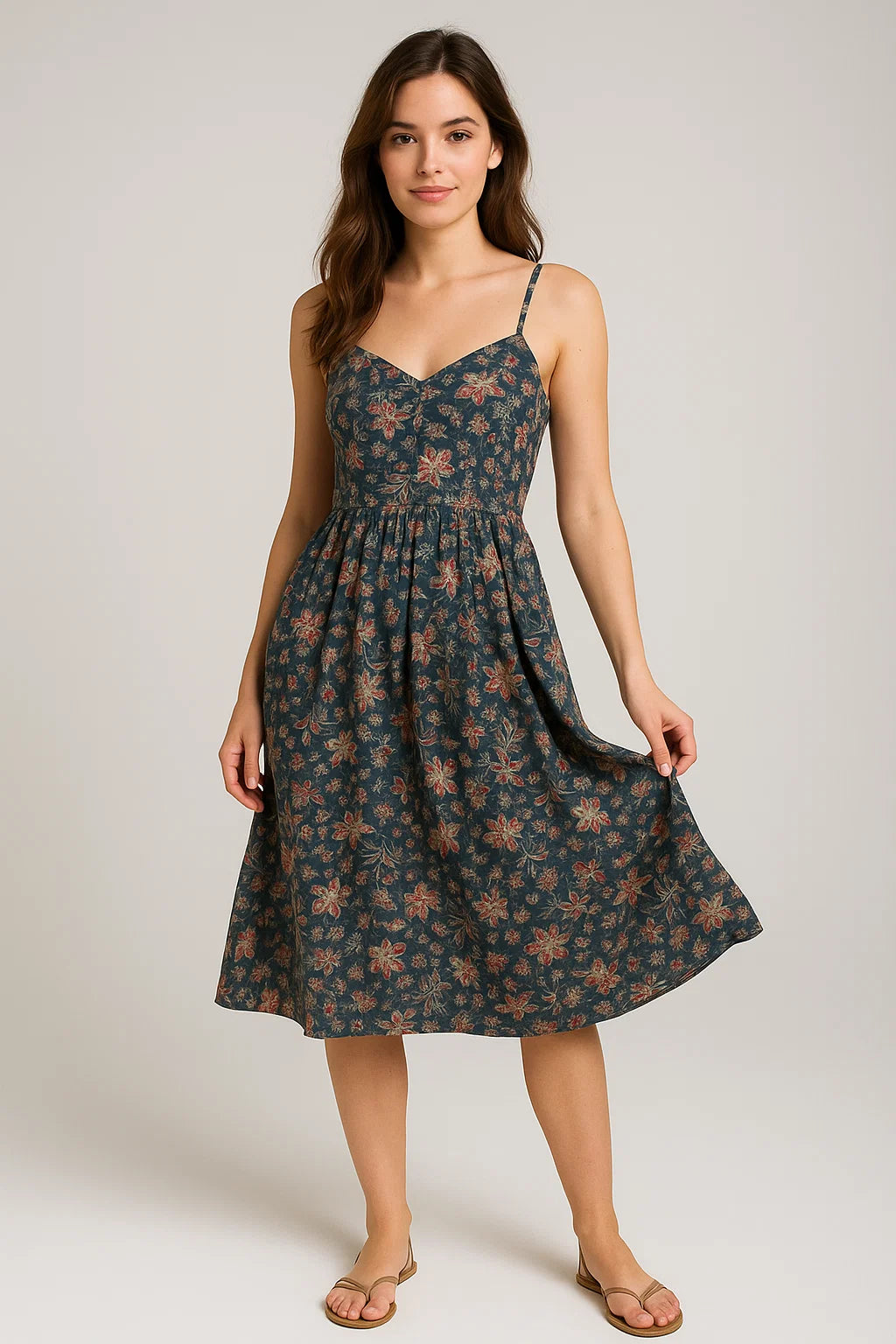 Decorative Jacobean Bluish Digital Printed Fabric - Weightless