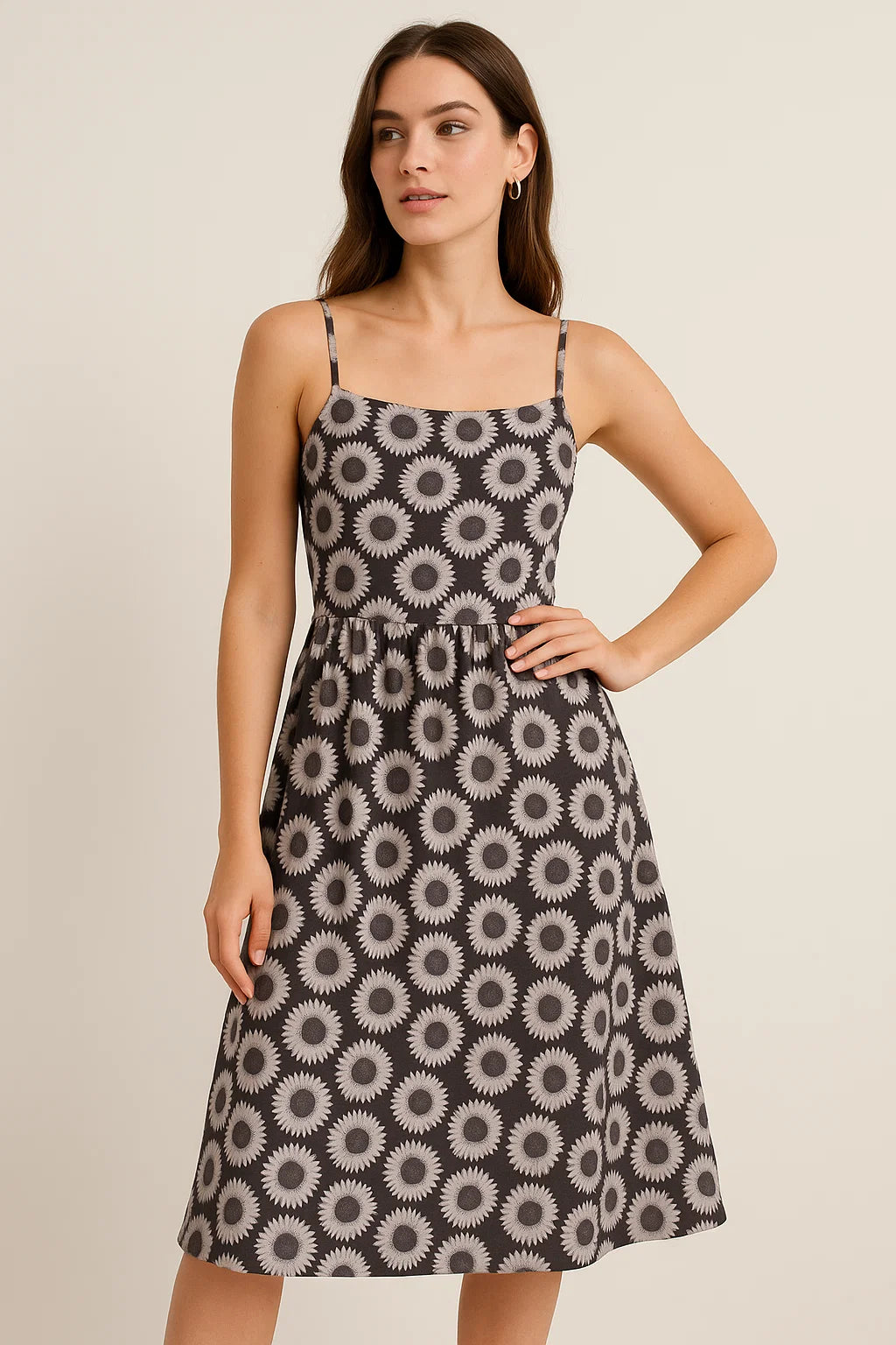 Vintage Old Sunflower Digital Printed Fabric - Weightless