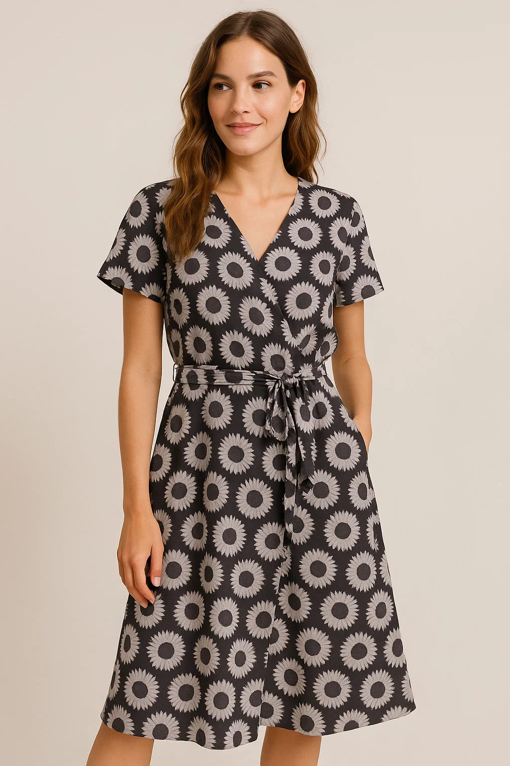 Vintage Old Sunflower Digital Printed Fabric - Weightless