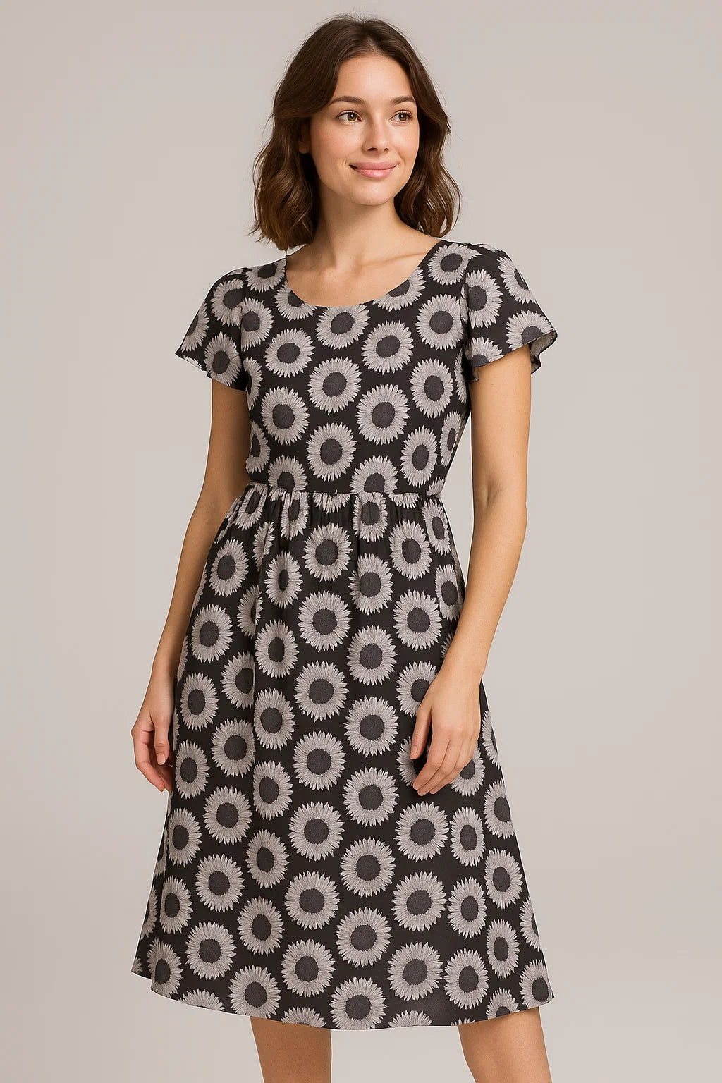 Vintage Old Sunflower Digital Printed Fabric - Weightless