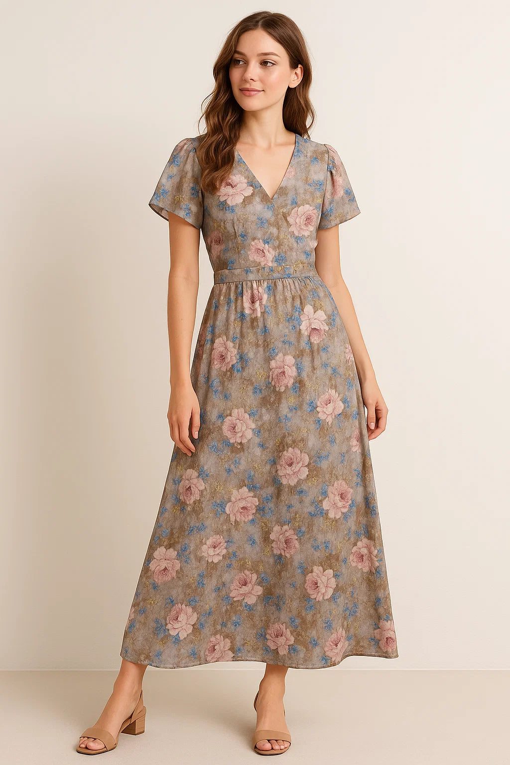 Oil Painted Cool Tiny Magnolia Digital Printed Fabric - Weightless