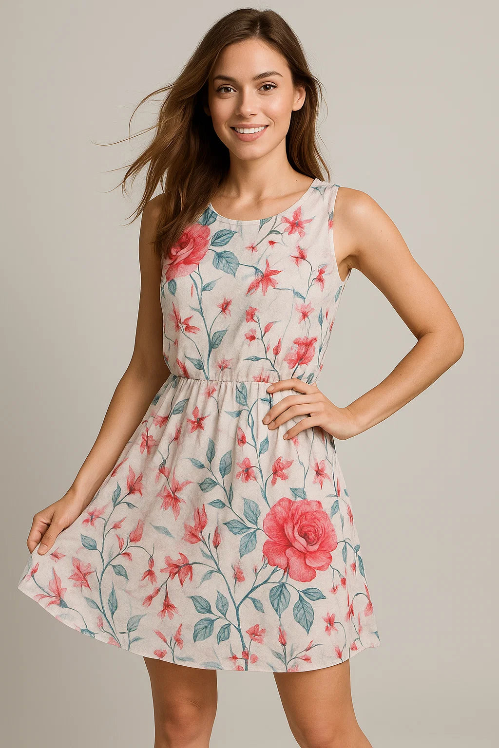 Beautiful Ditsy Red Rose With Lavender Rose  - Weightless