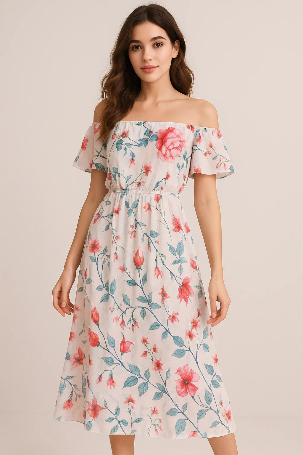 Beautiful Ditsy Red Rose With Lavender Rose  - Weightless