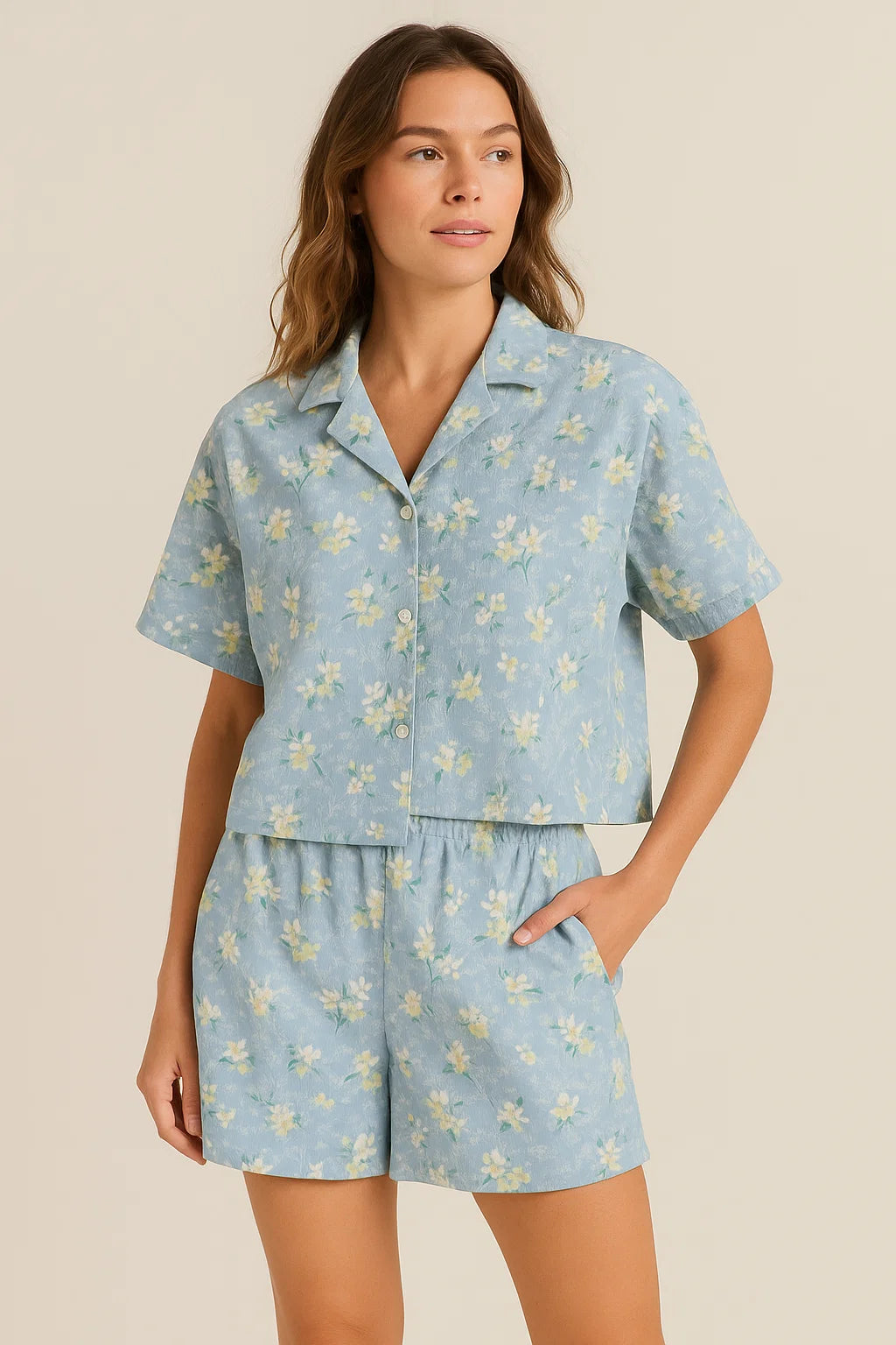 Beautiful White Jasmine Valley Flower Digital Printed Fabric - Weightless