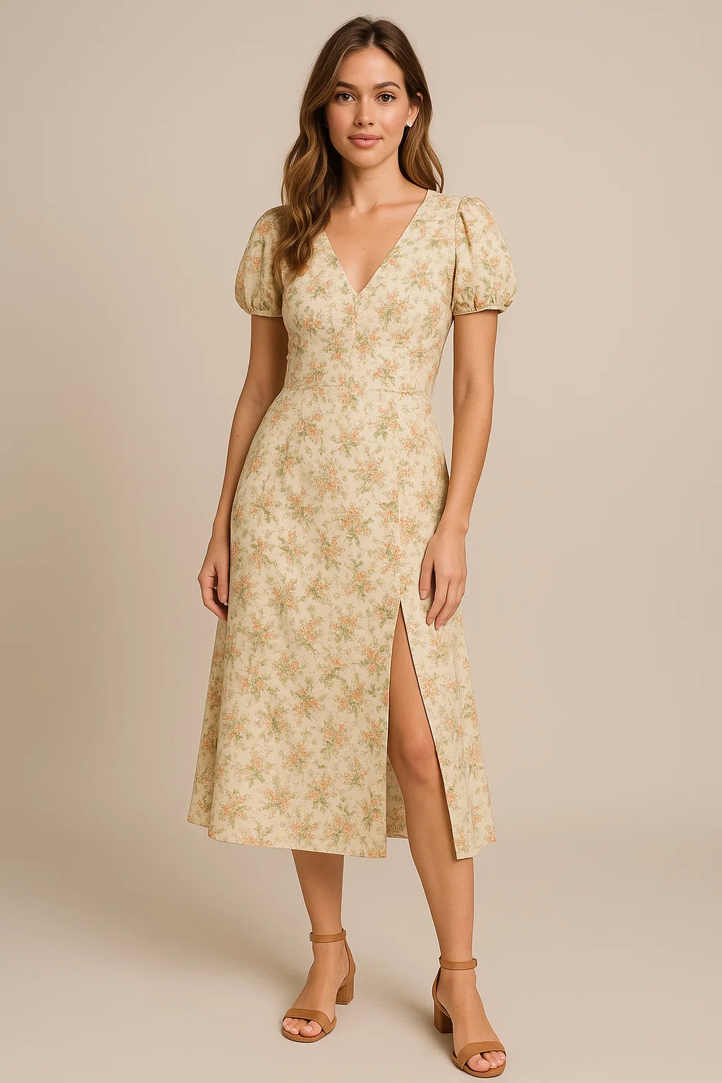 Painted Orange Flower Chintz Digital Printed Fabric  - Weightless