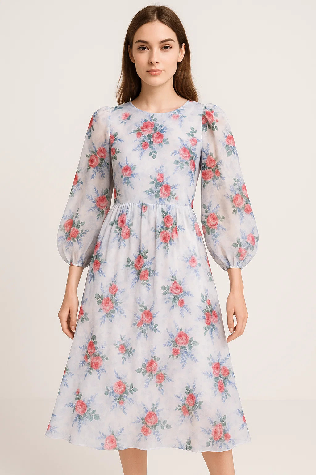 Red Rose Bunch Repeat Digital Printed Fabric - Weightless