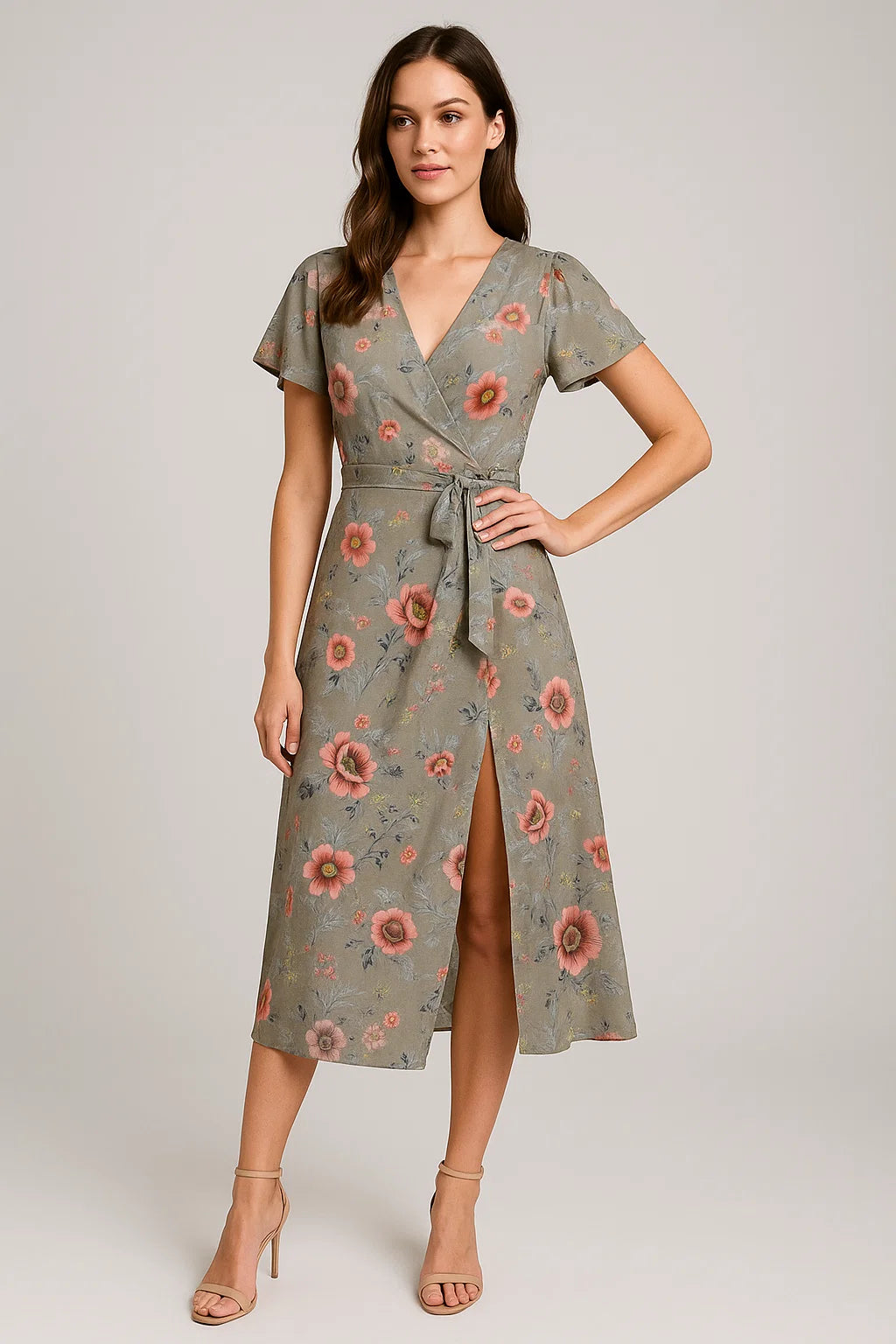 Vintage Flower Bunch Digital Printed Fabric - Weightless