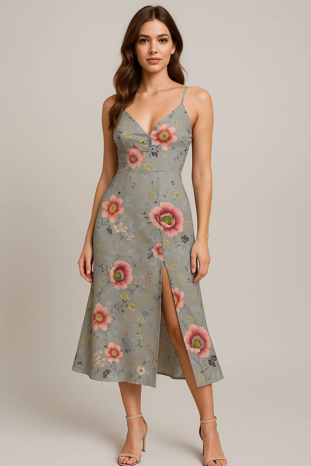 Vintage Flower Bunch Digital Printed Fabric - Weightless