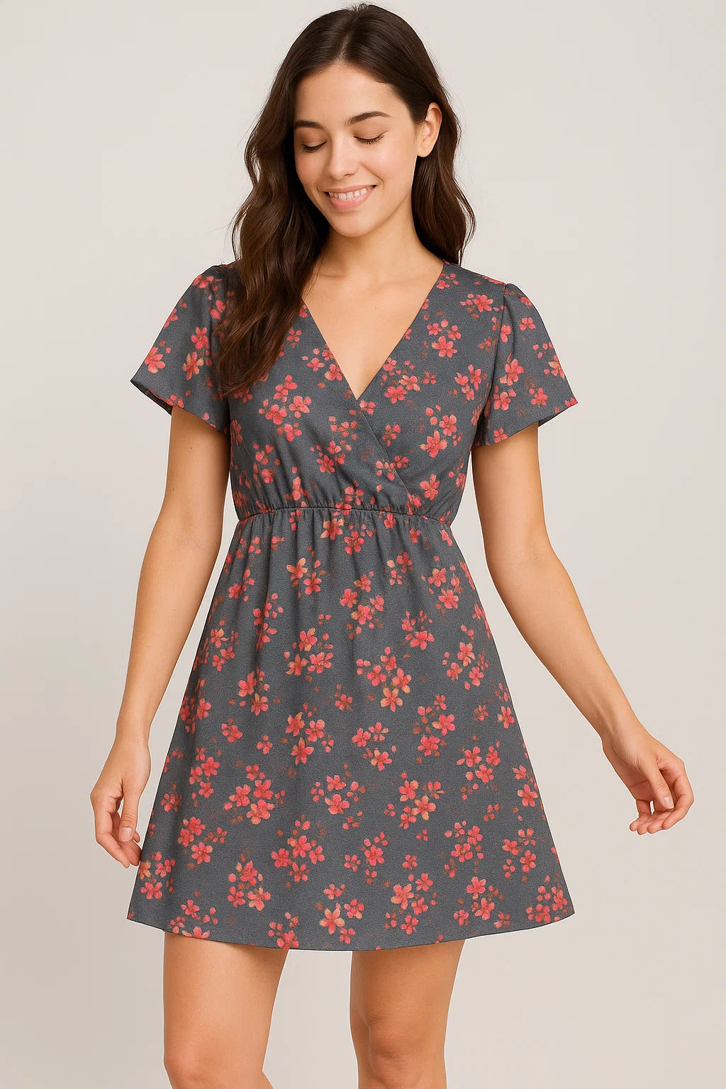 Pinkish Flower Bunch Repeat Digital Printed Fabric - Weightless