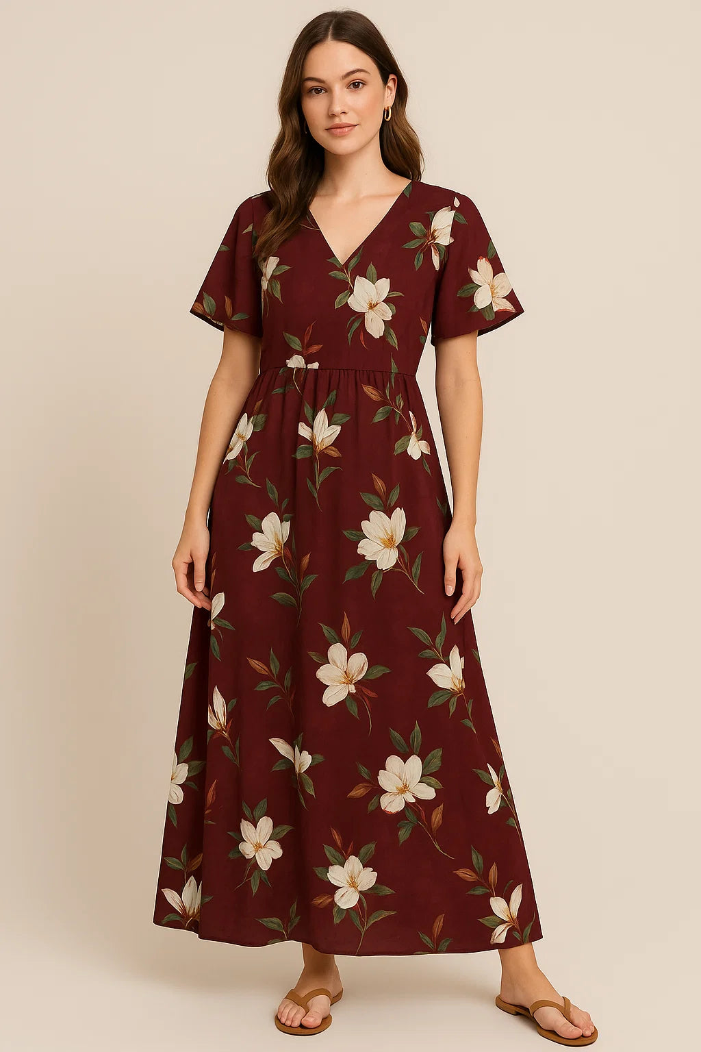 Big White Flower Repeat Digital Printed Fabric - Weightless