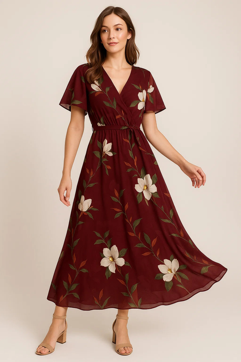 Big White Flower Repeat Digital Printed Fabric - Weightless