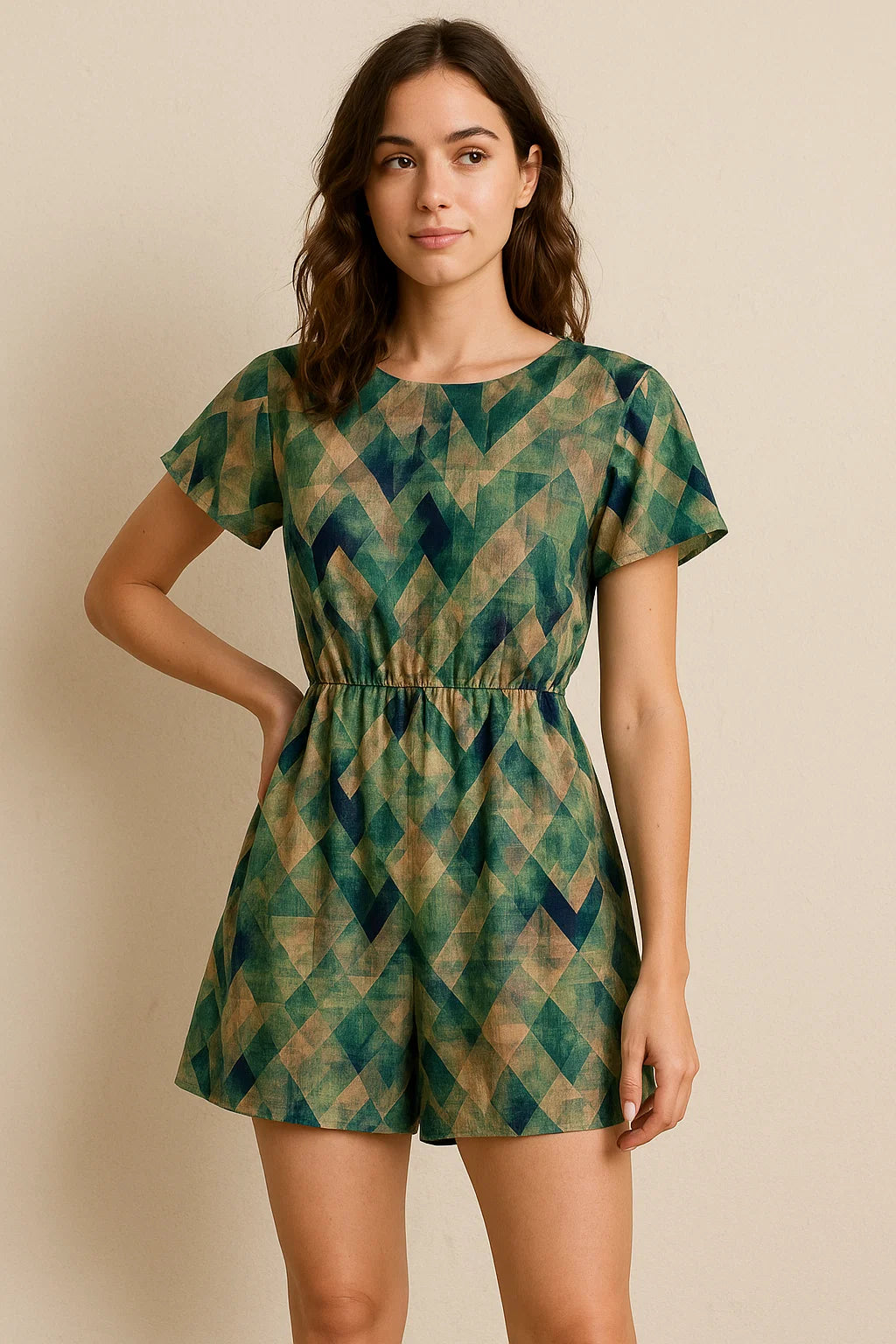 Houndstooth Pattern Digital Printed Fabric