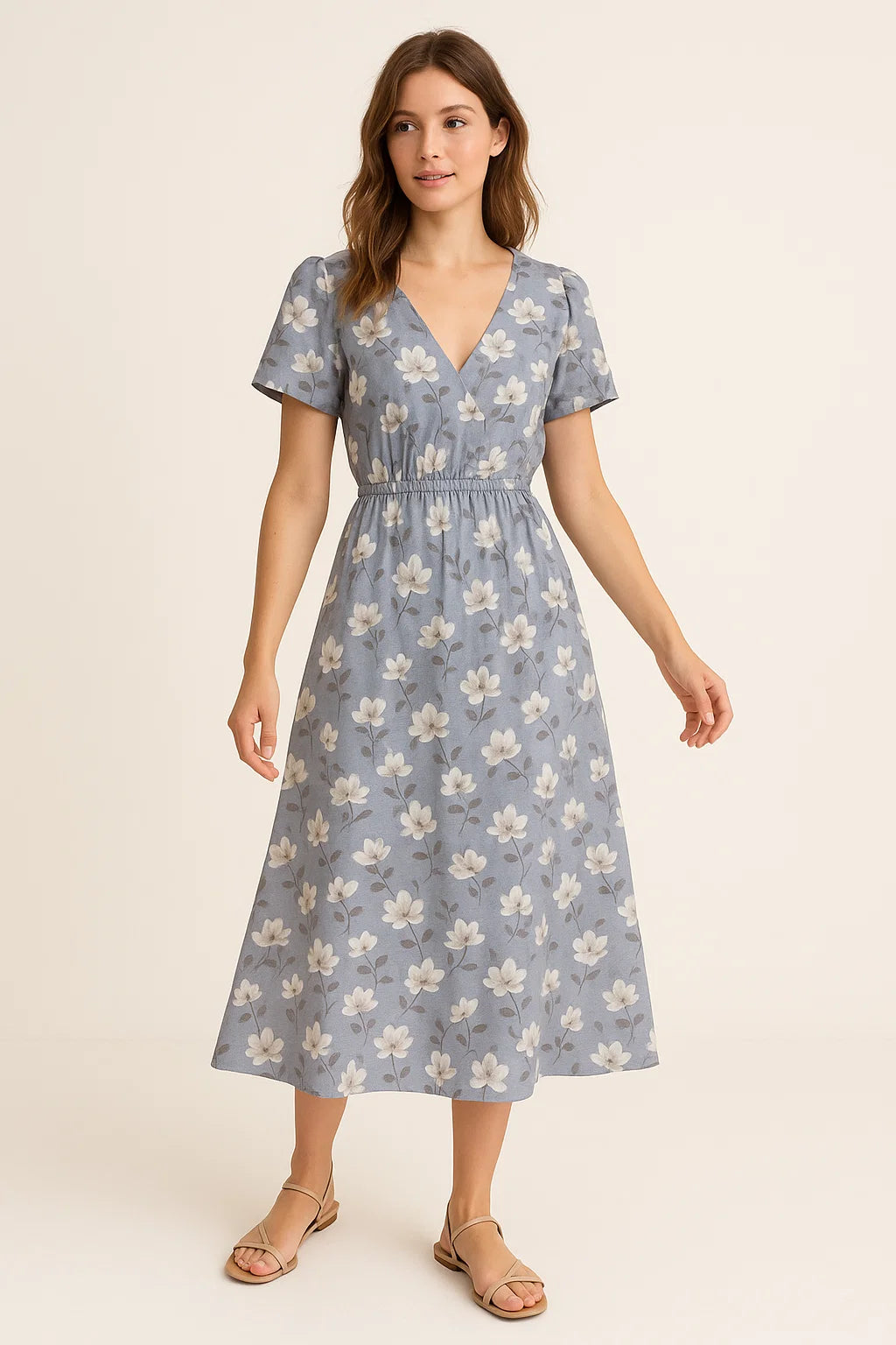 Elegant Floral Ditzy Pattern Digital Printed Fabric