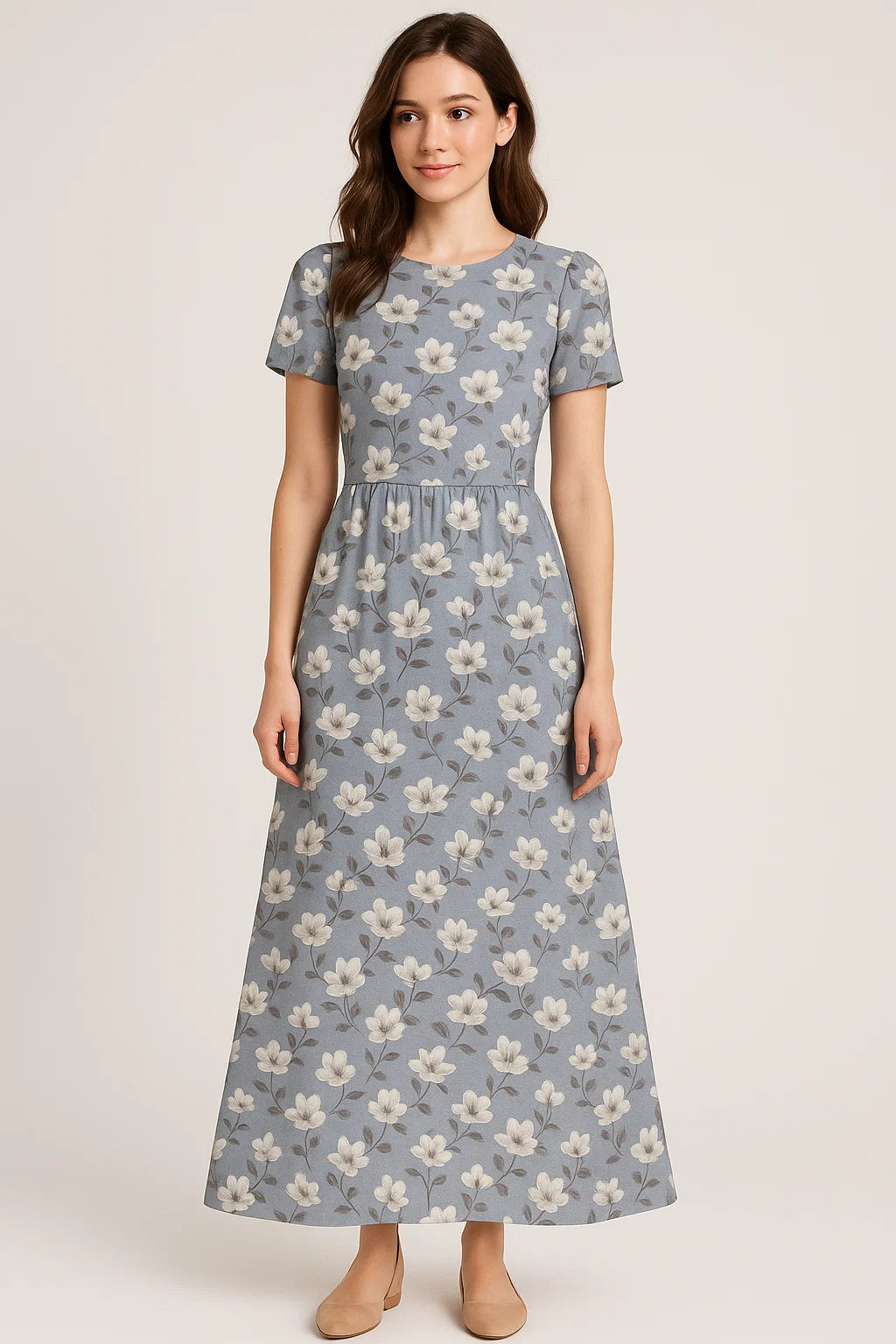 Elegant Floral Ditzy Pattern Digital Printed Fabric