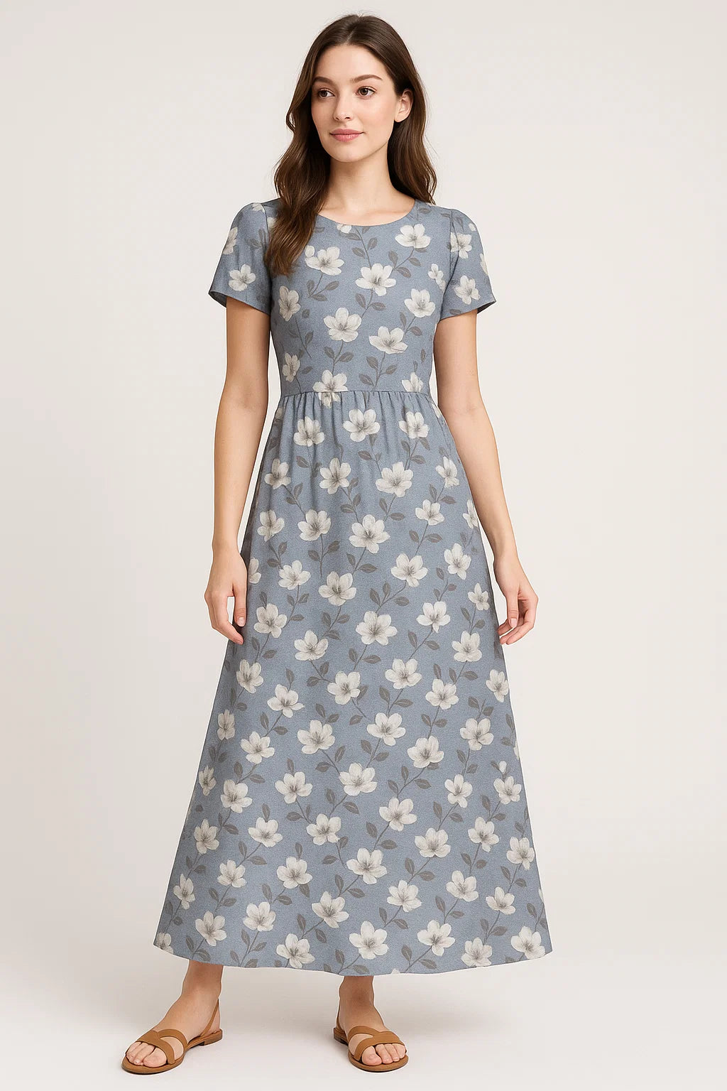 Elegant Floral Ditzy Pattern Digital Printed Fabric