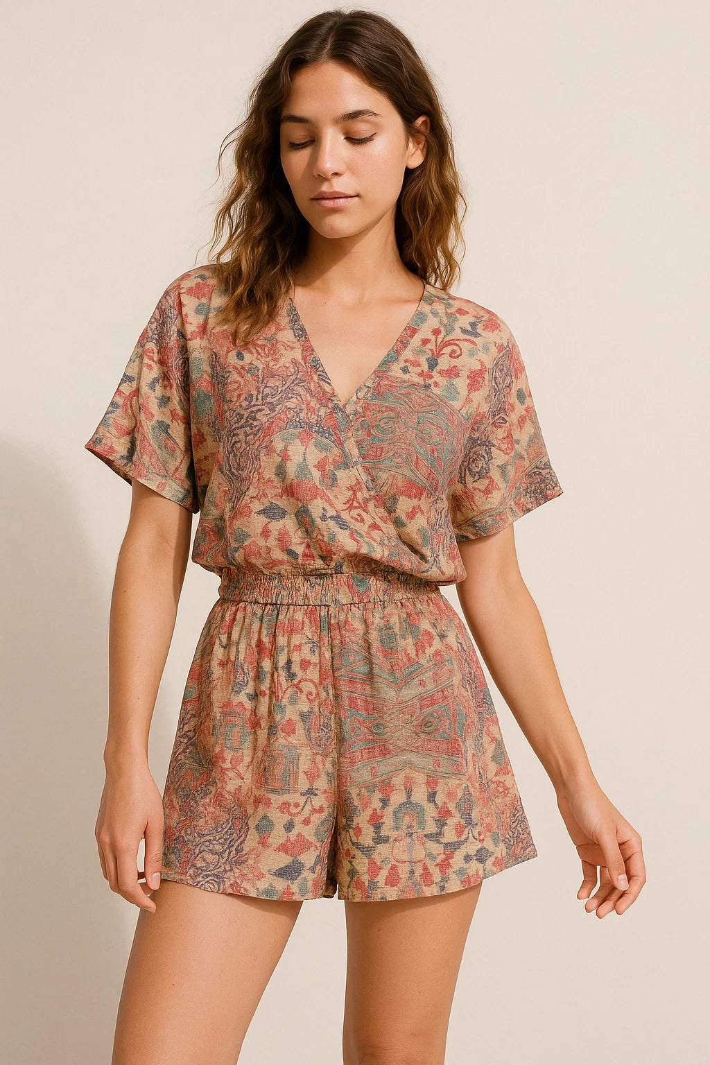 Damask Pattern Digital Printed Fabric