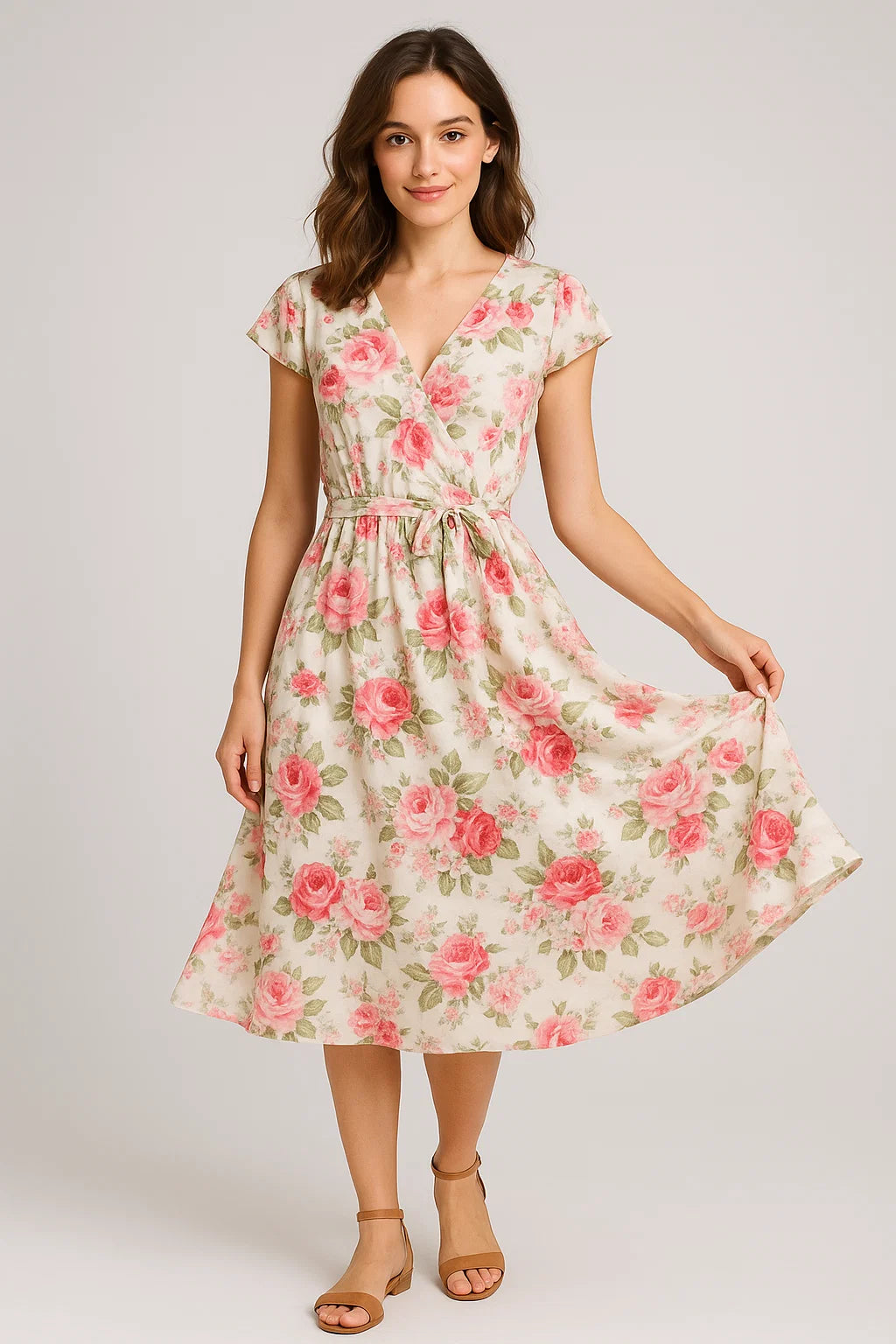 Beautiful Bunch of Roses Digital Printed Fabric