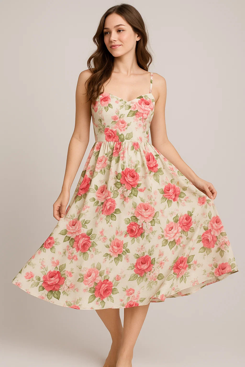 Beautiful Bunch of Roses Digital Printed Fabric