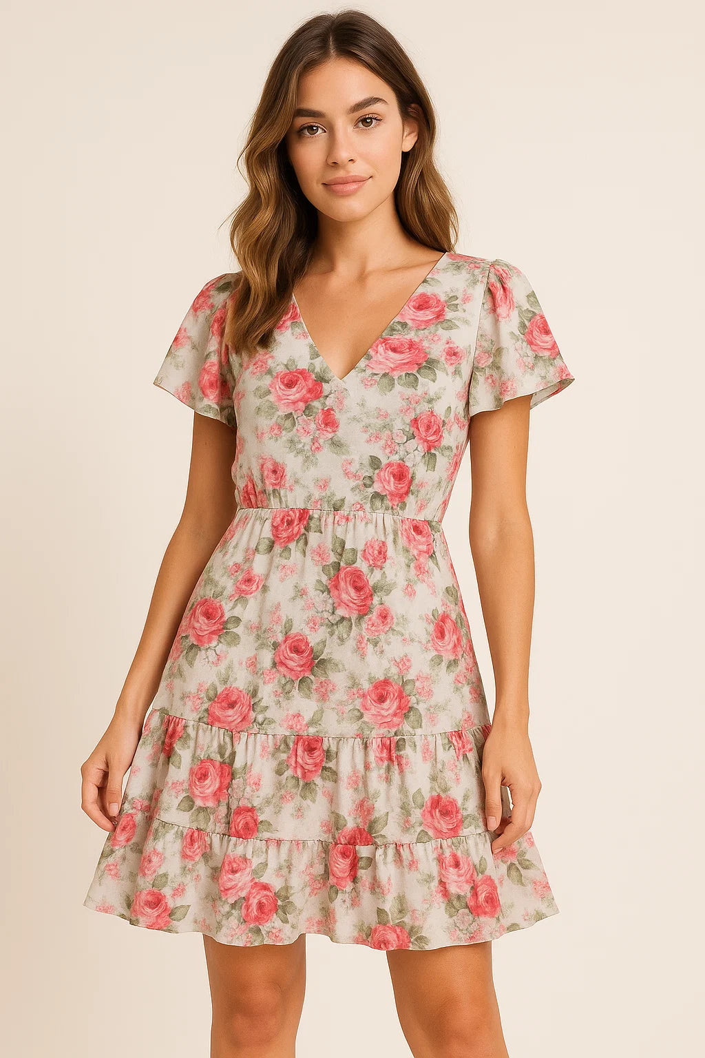 Beautiful Bunch of Roses Digital Printed Fabric