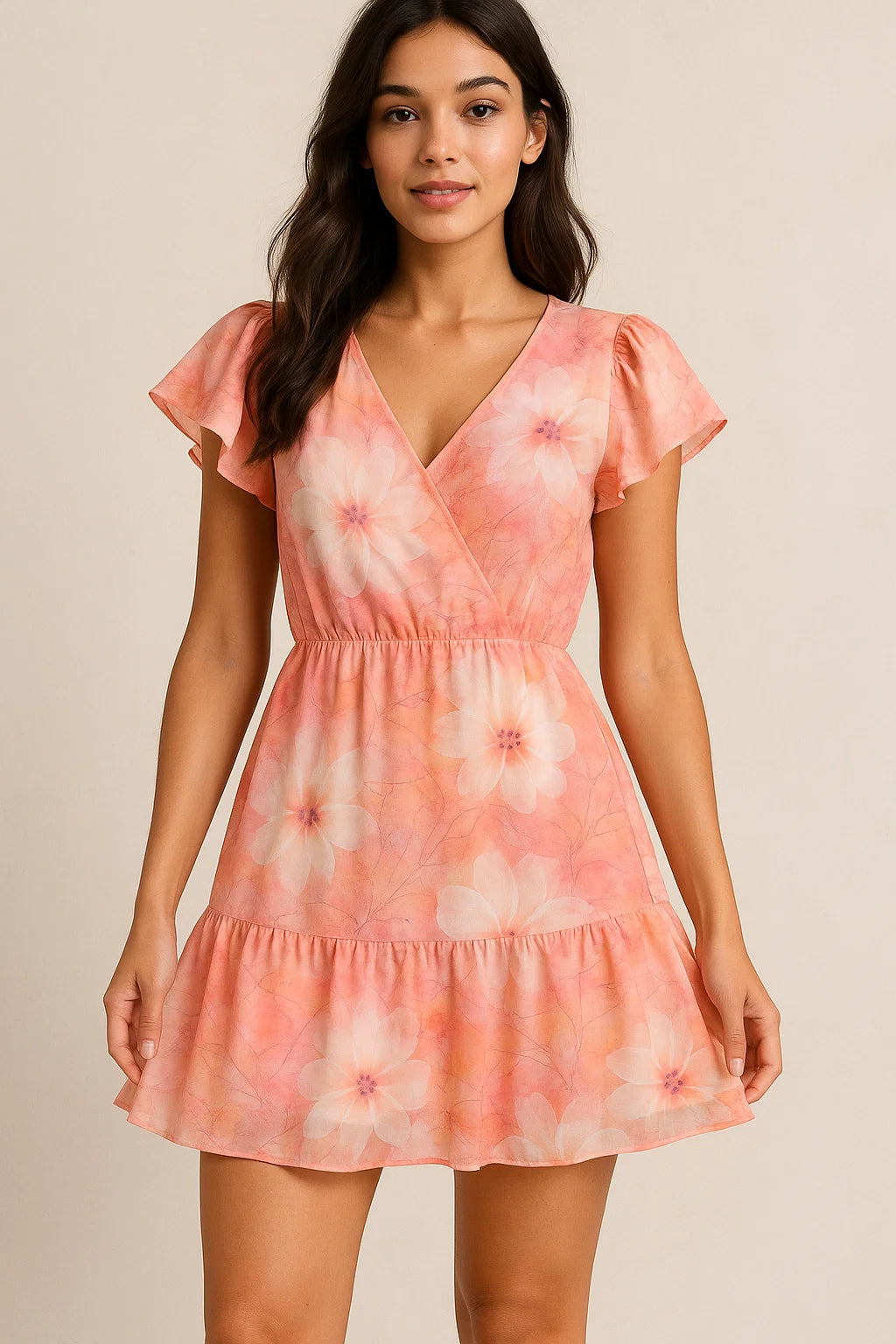 Beautiful Red Floral Digital Printed Fabric