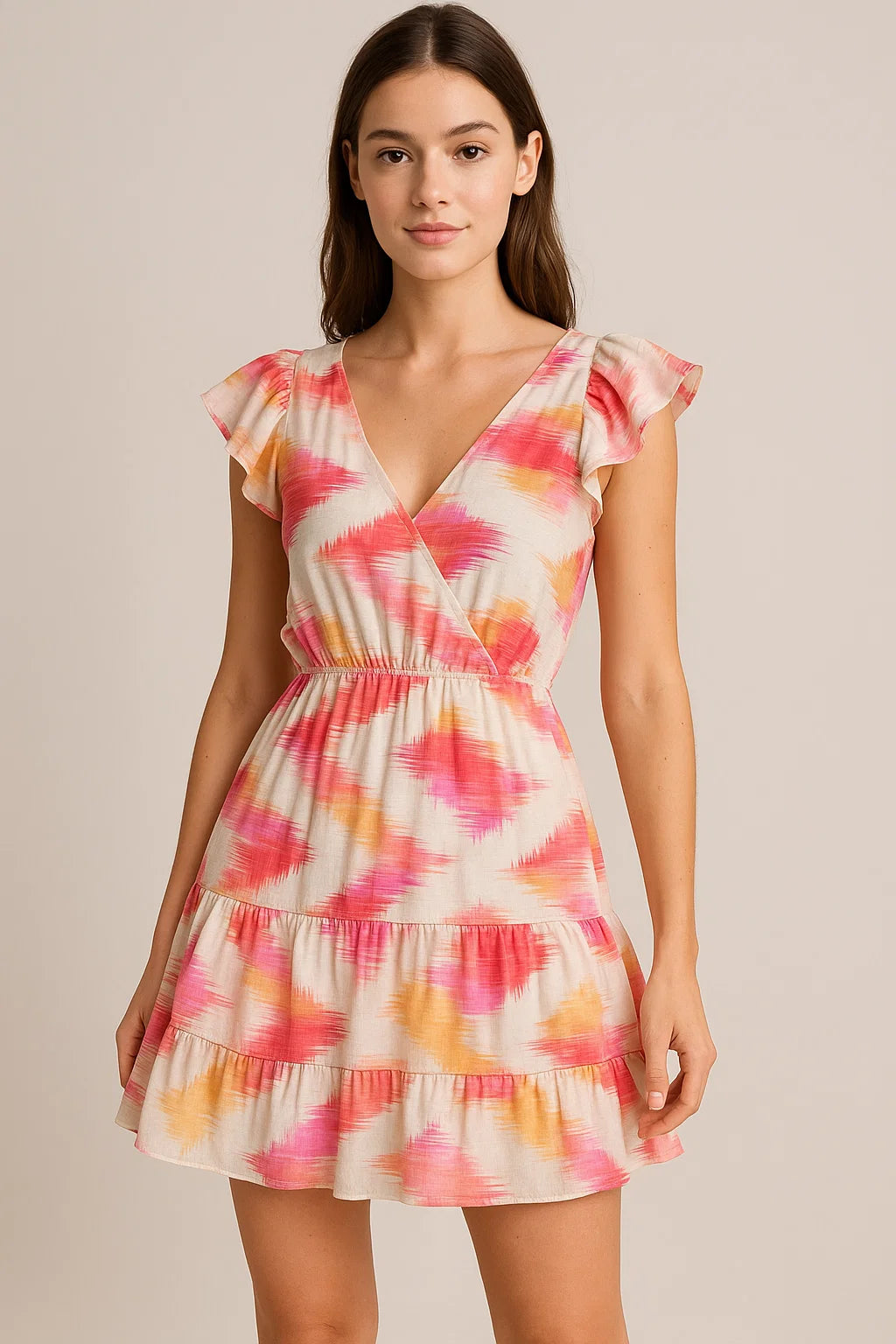 Beautiful Multi-Color Leheriya Digital Printed Fabric