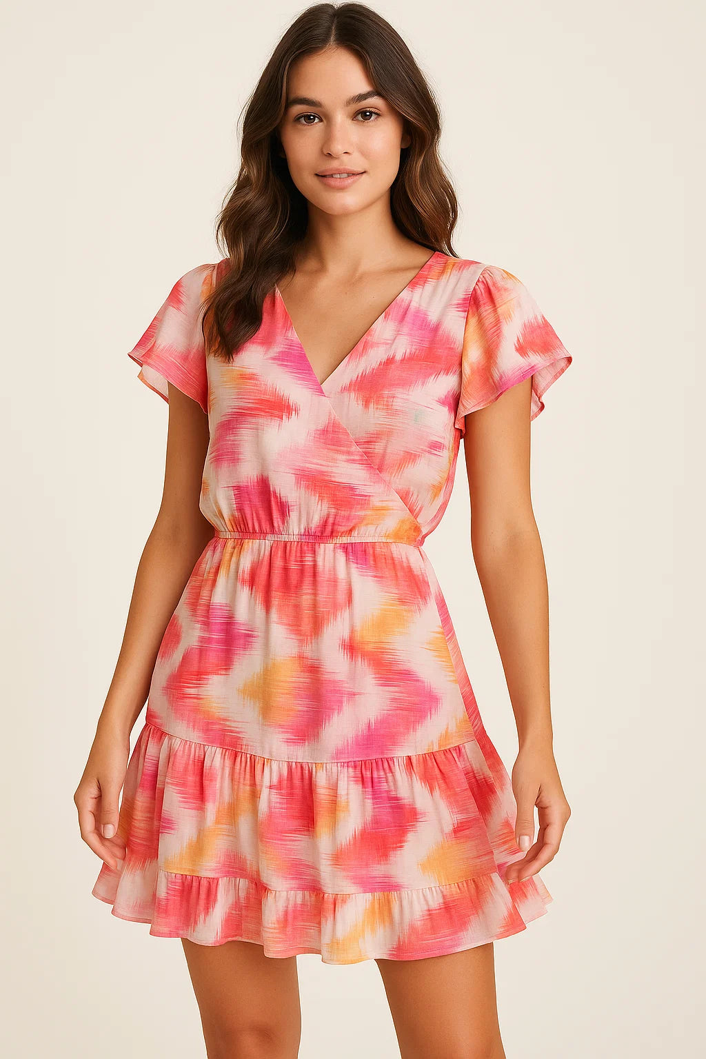 Beautiful Multi-Color Leheriya Digital Printed Fabric