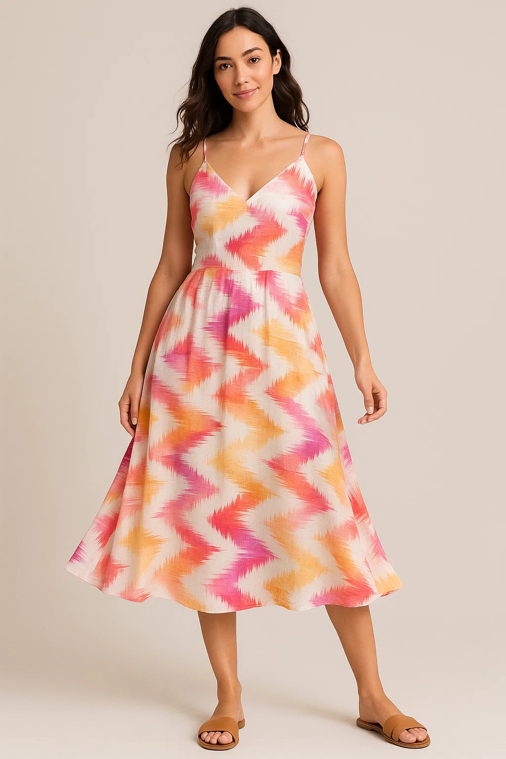 Beautiful Multi-Color Leheriya Digital Printed Fabric