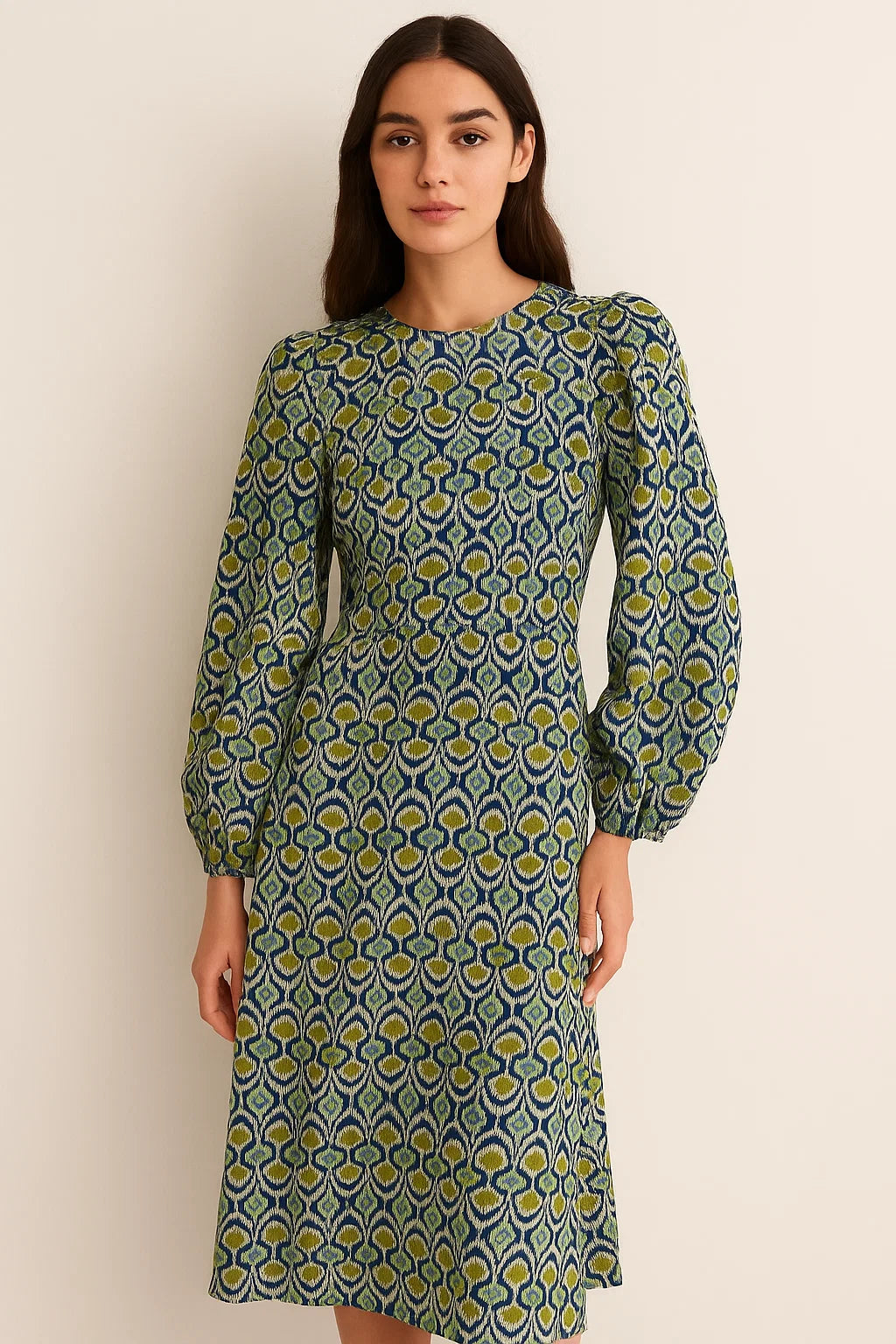 Bead and Reel Pattern Digital Printed Fabric