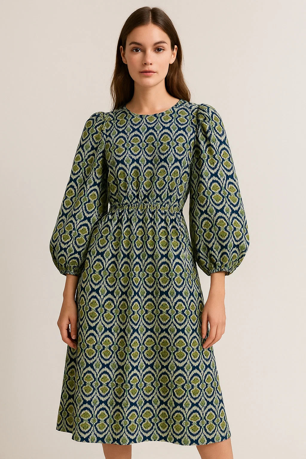 Bead and Reel Pattern Digital Printed Fabric