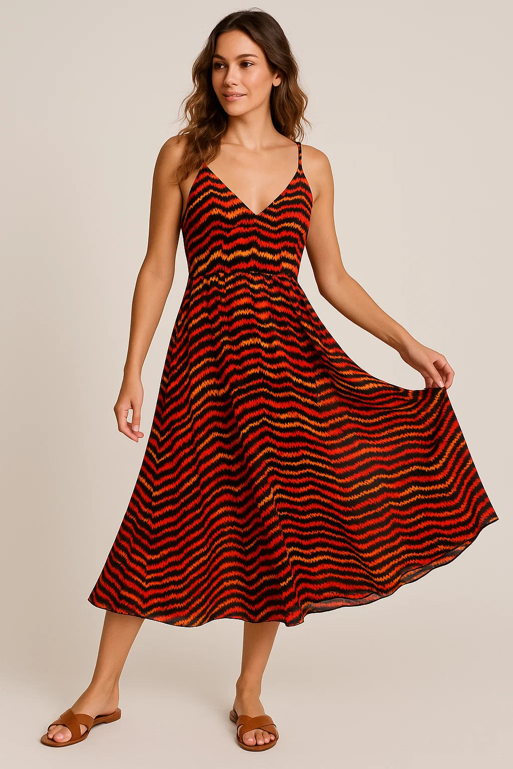 Abstract Stripes Digital Printed Fabric