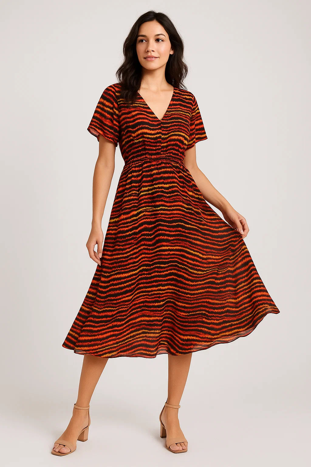 Abstract Stripes Digital Printed Fabric