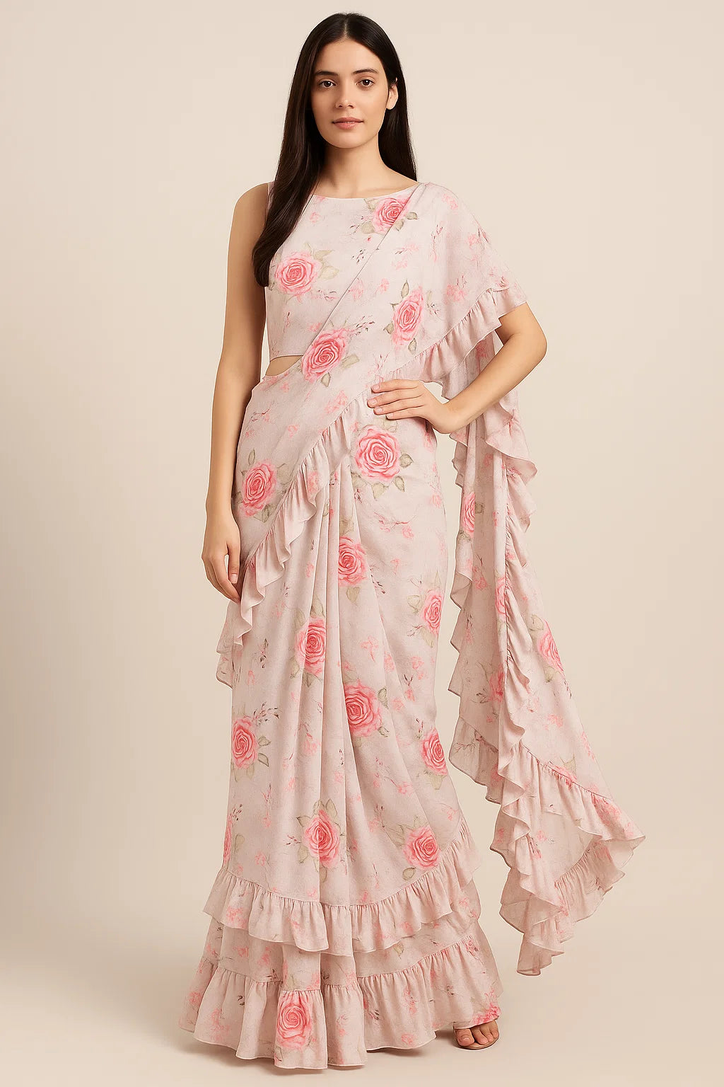 Floral Ditsy Digital Printed Pure Georgette Fabric from FAB VOGUE Studio