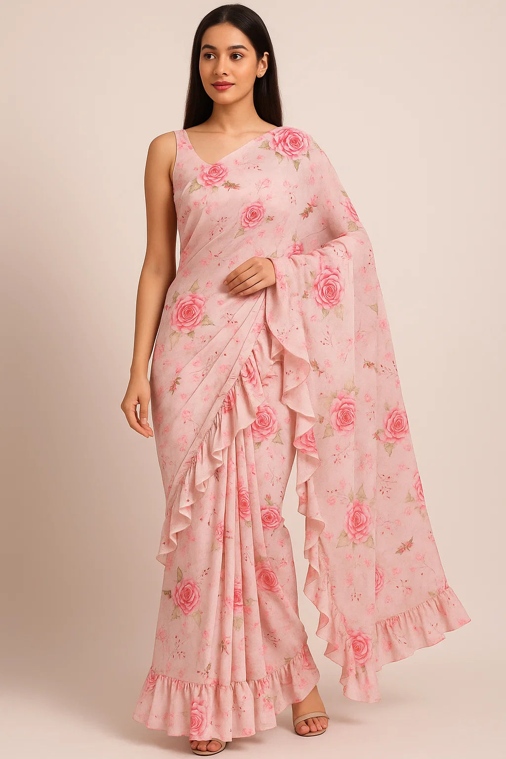 Floral Ditsy Digital Printed Pure Georgette Fabric from FAB VOGUE Studio