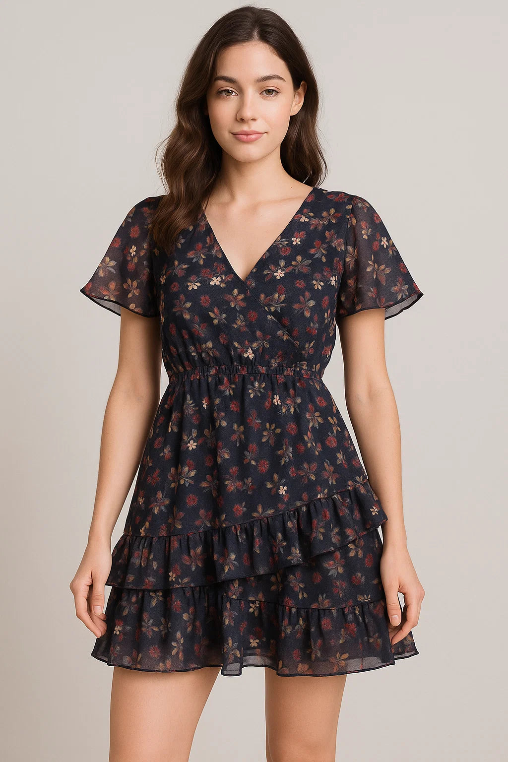 Fedora Flower Pure Georgette Printed Fabric