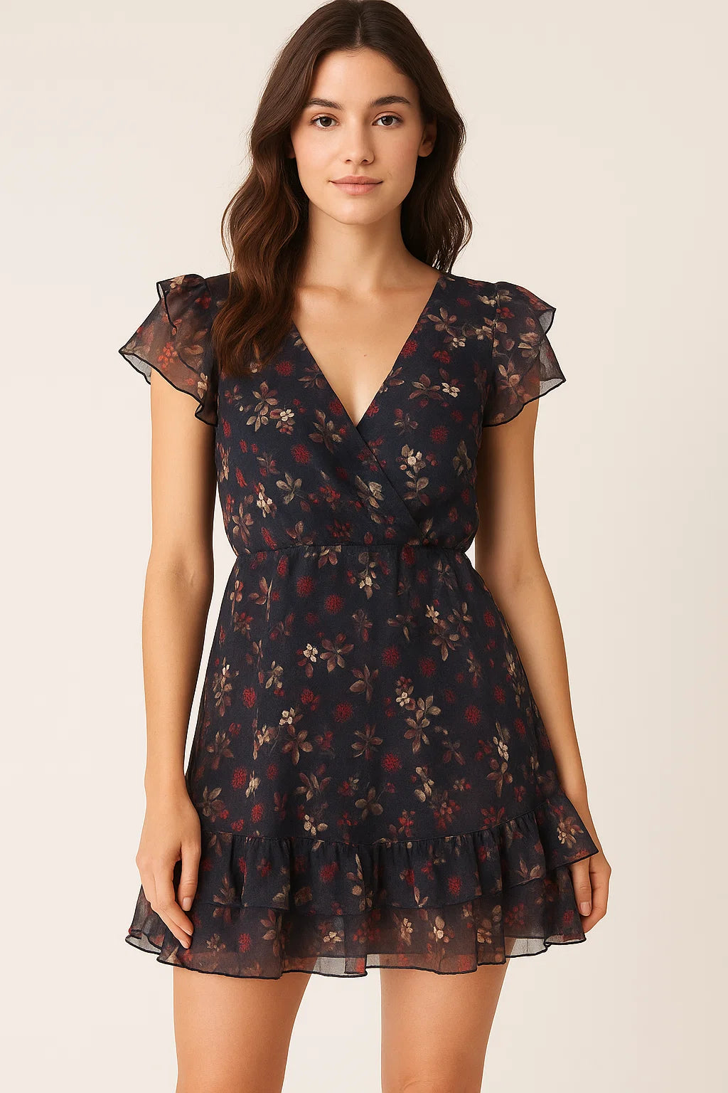 Fedora Flower Pure Georgette Printed Fabric