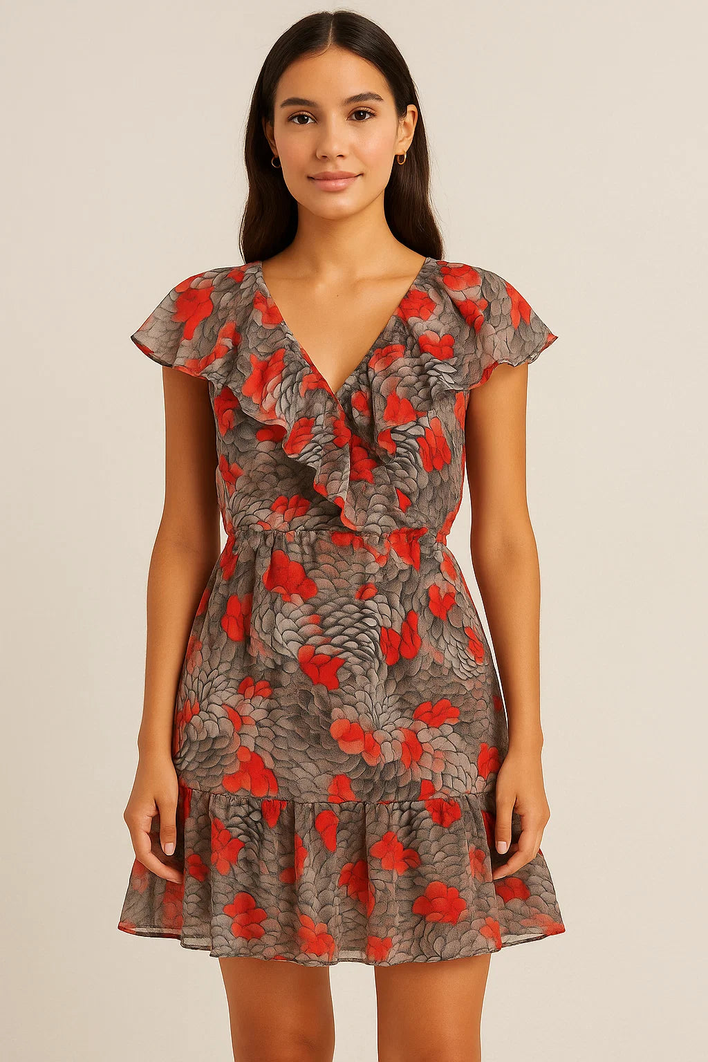 Multicolor Fur Pure Georgette Printed Fabric