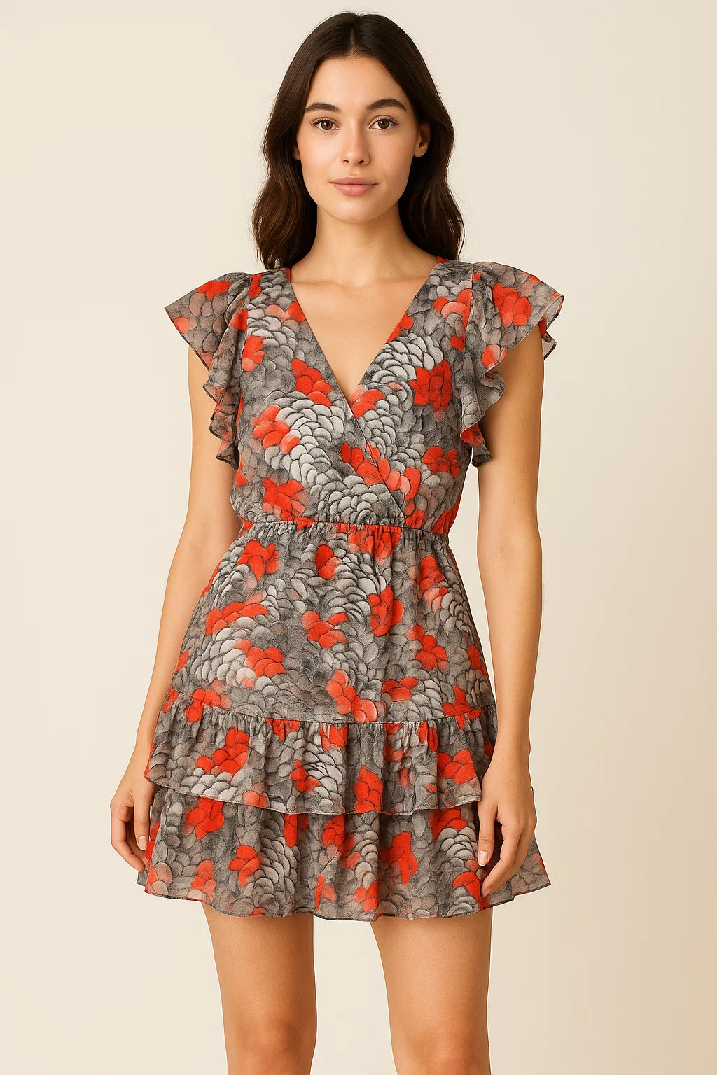 Multicolor Fur Pure Georgette Printed Fabric