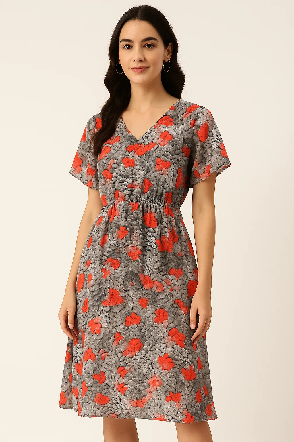 Multicolor Fur Pure Georgette Printed Fabric