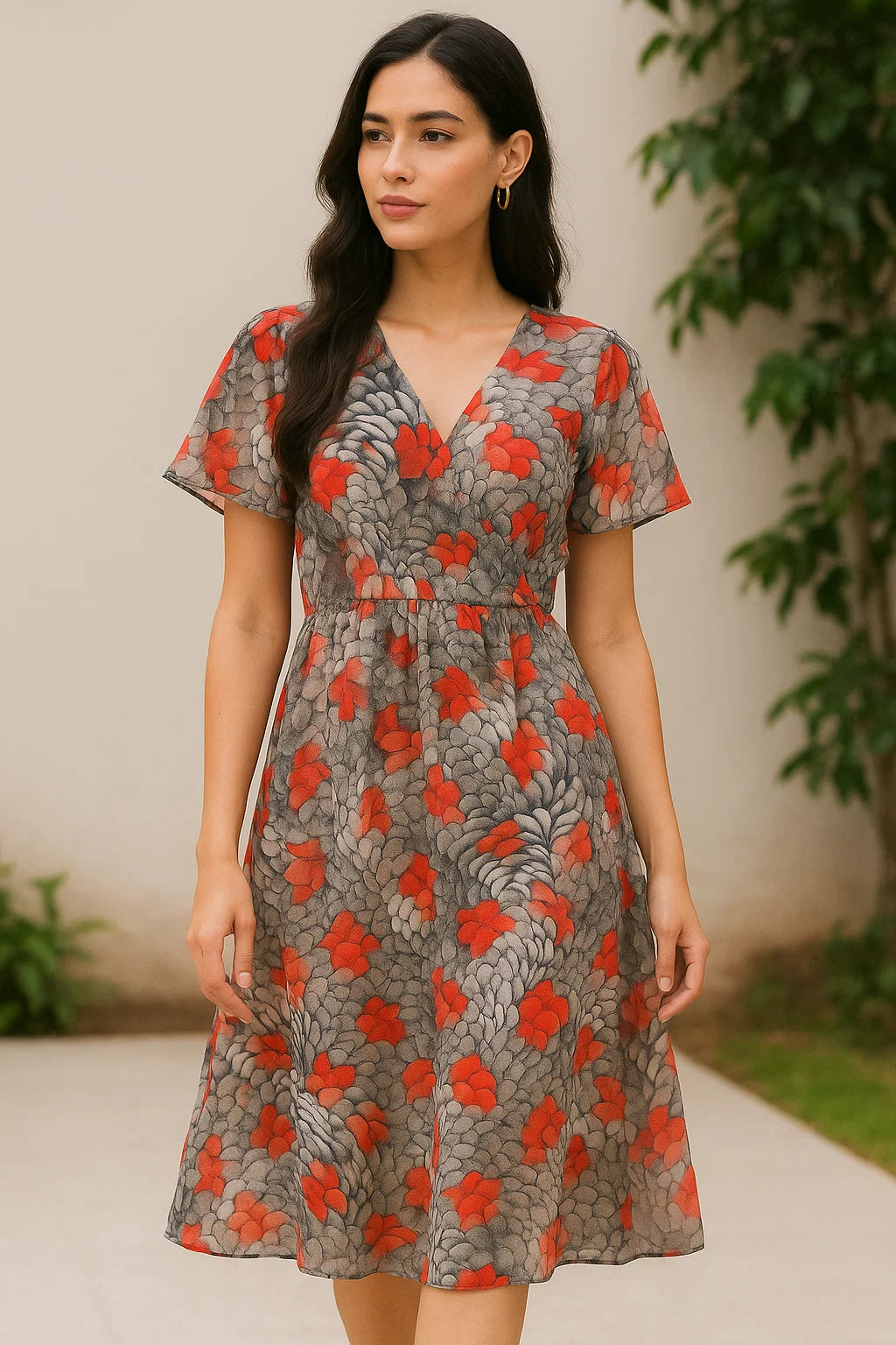 Multicolor Fur Pure Georgette Printed Fabric