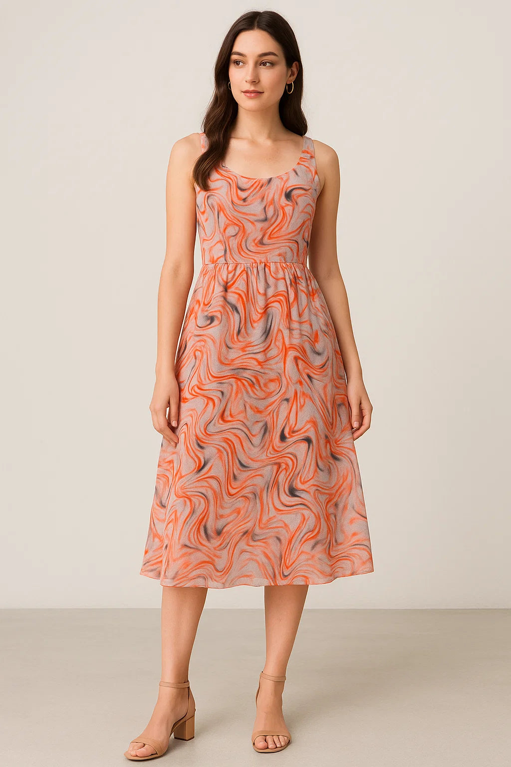 Multicolor Abstract Pure Georgette Printed Fabric