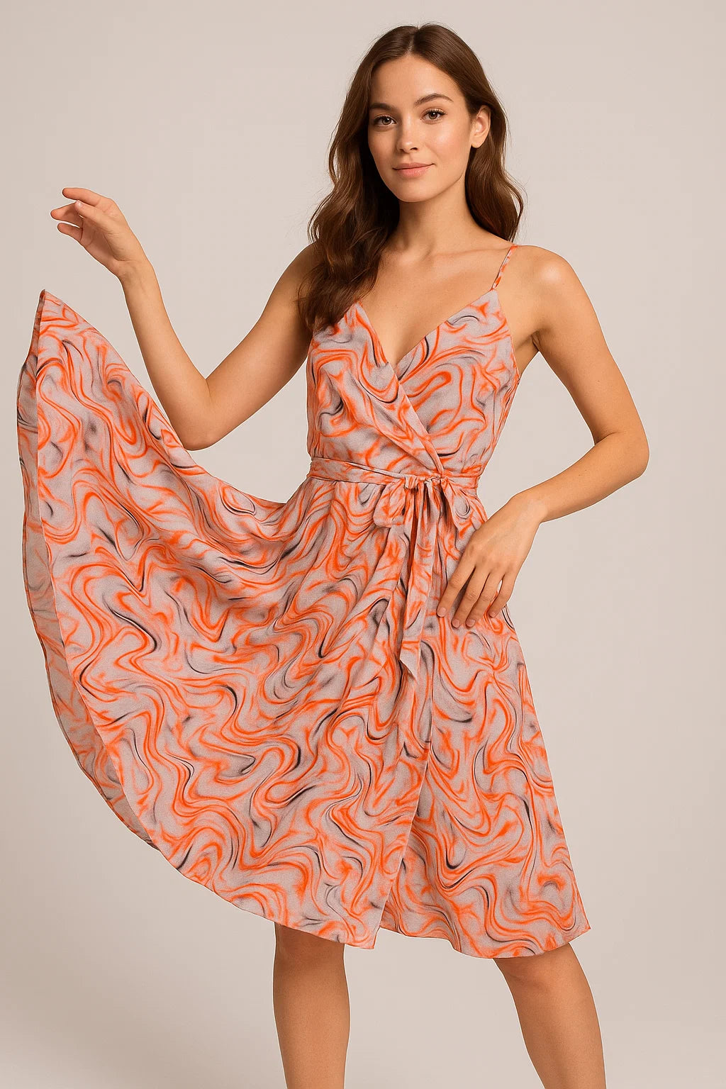 Multicolor Abstract Pure Georgette Printed Fabric