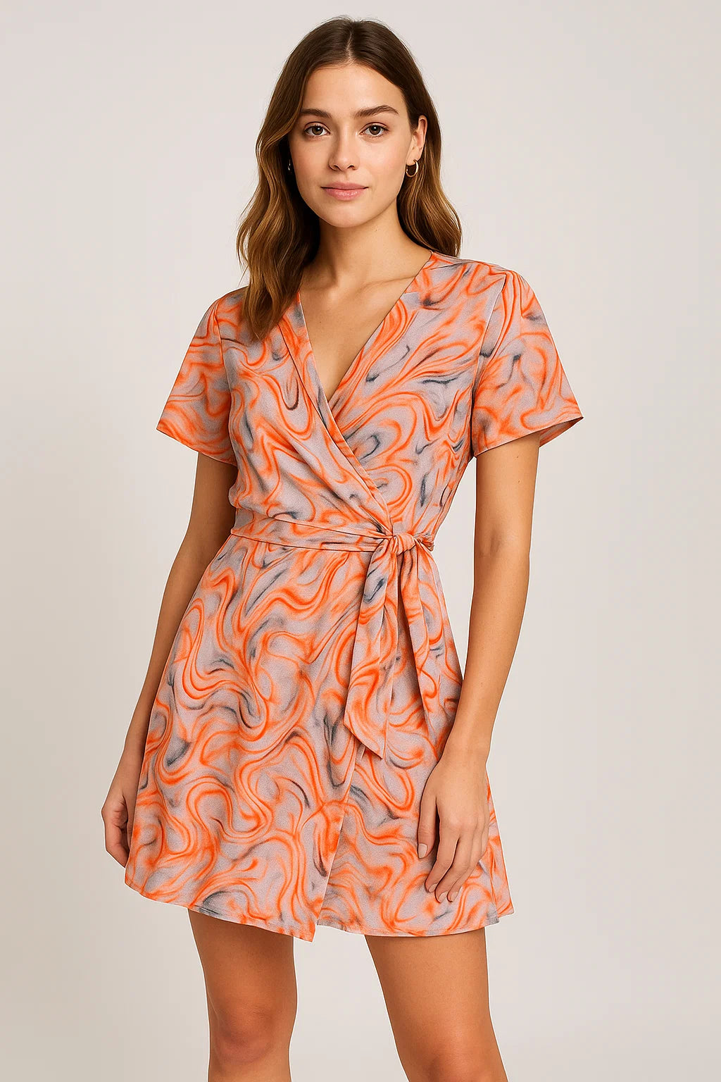 Multicolor Abstract Pure Georgette Printed Fabric