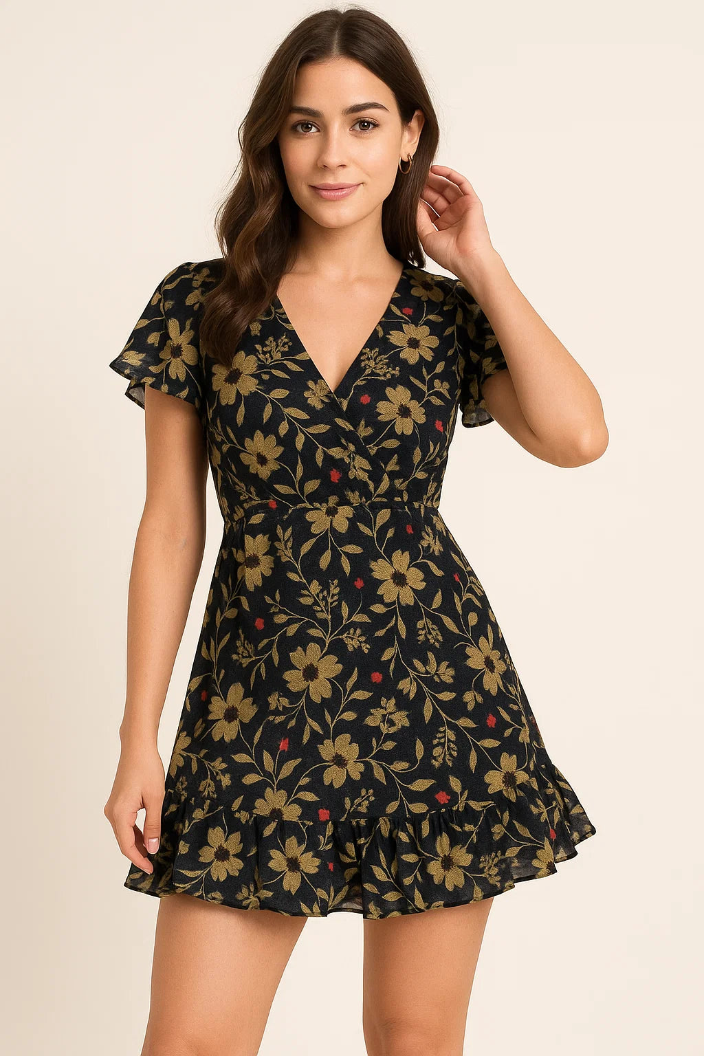 Green Leaves Printed Pure Georgette Fabric