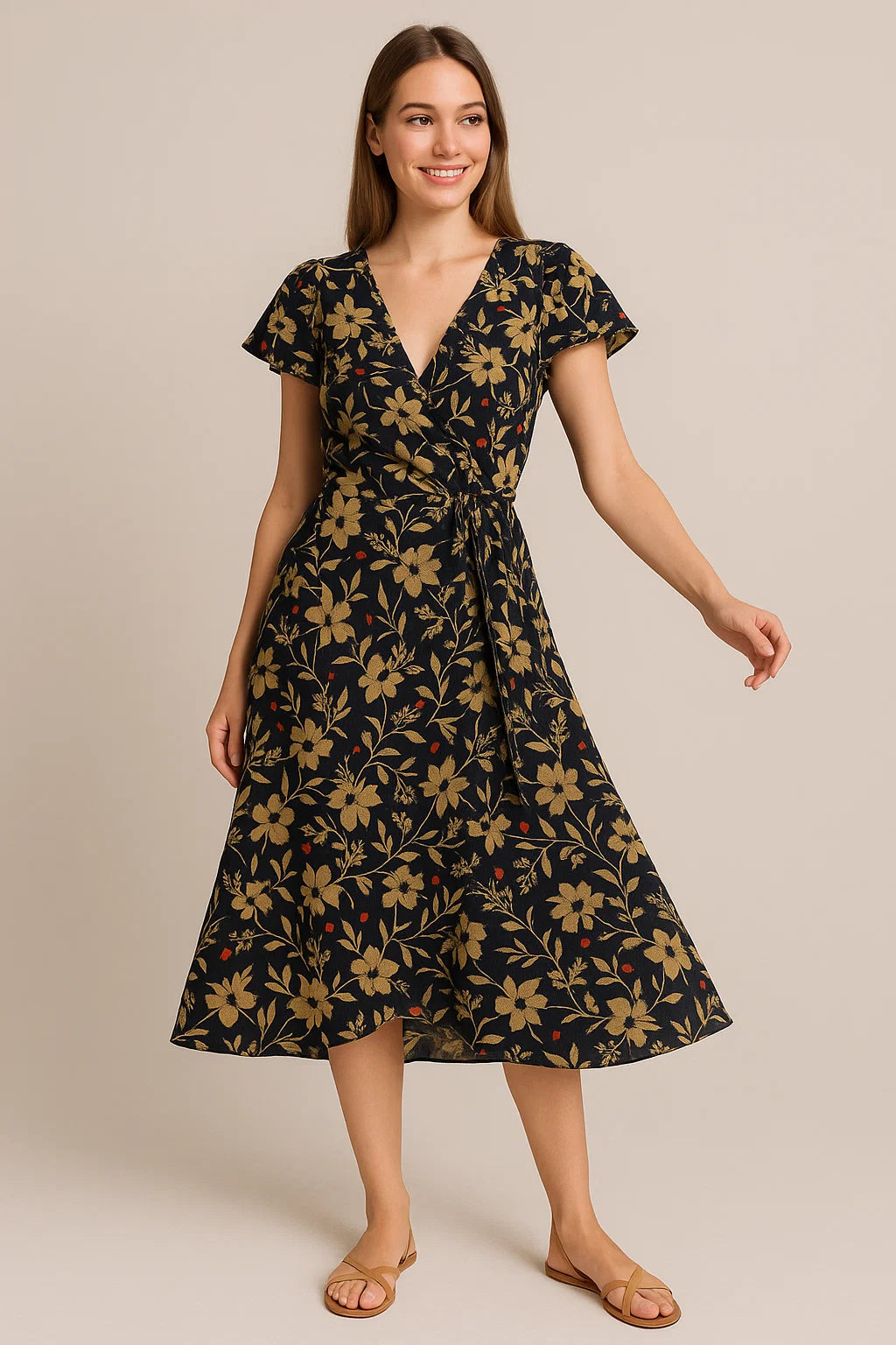 Green Leaves Printed Pure Georgette Fabric