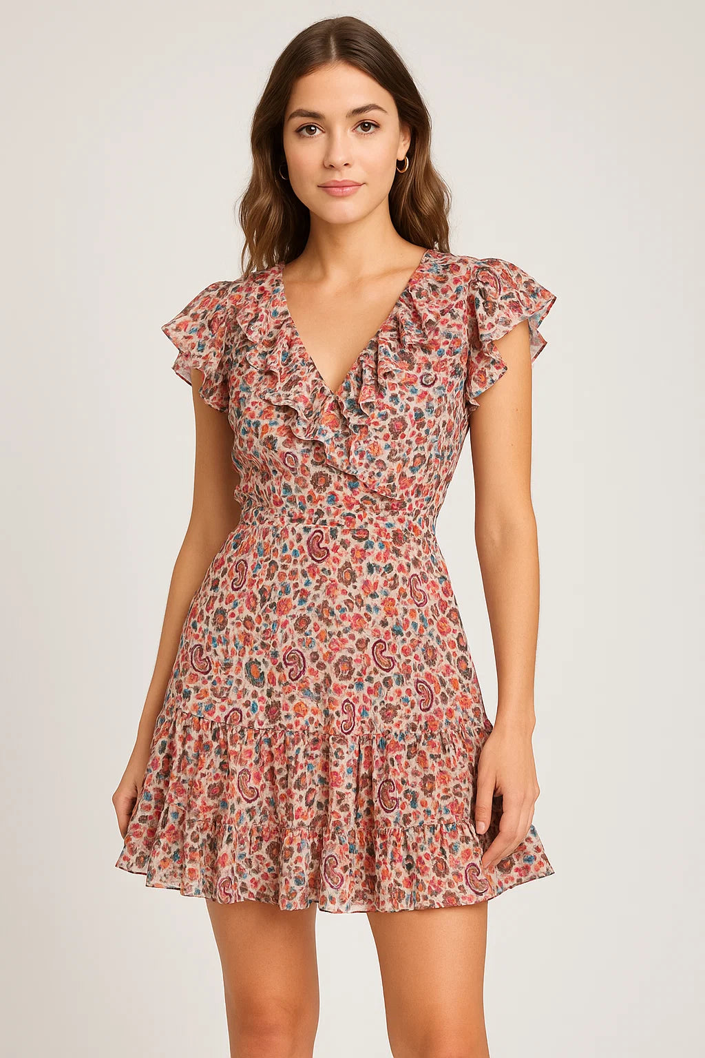 Paisley Multicolor Printed Pure Georgette Fabric