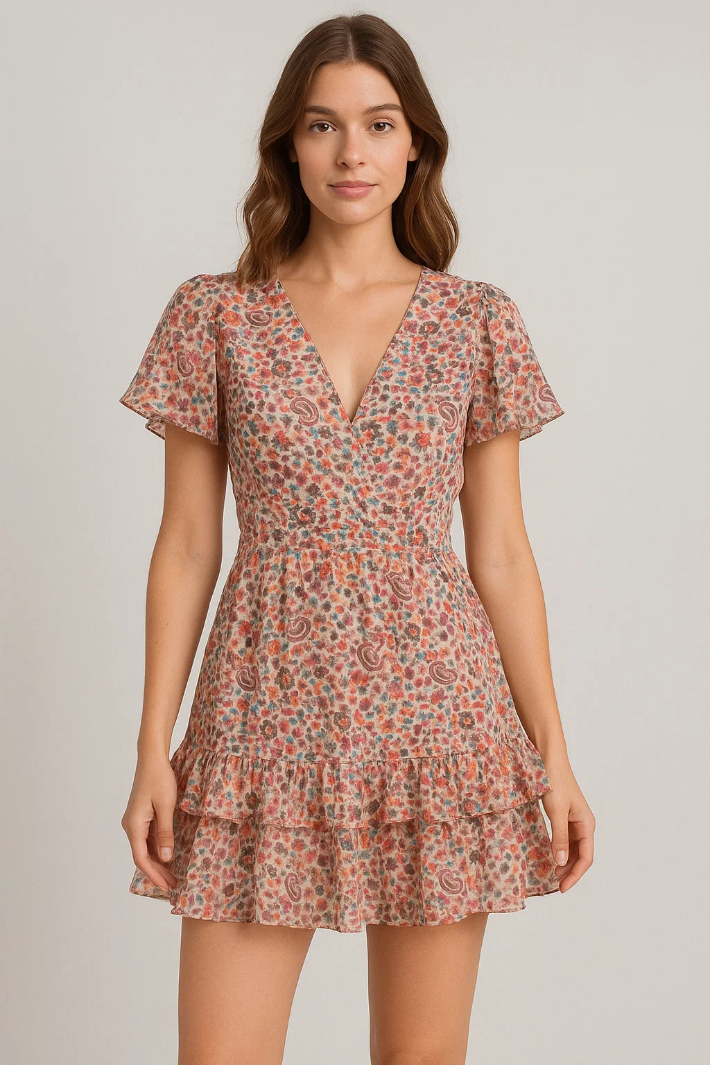 Paisley Multicolor Printed Pure Georgette Fabric