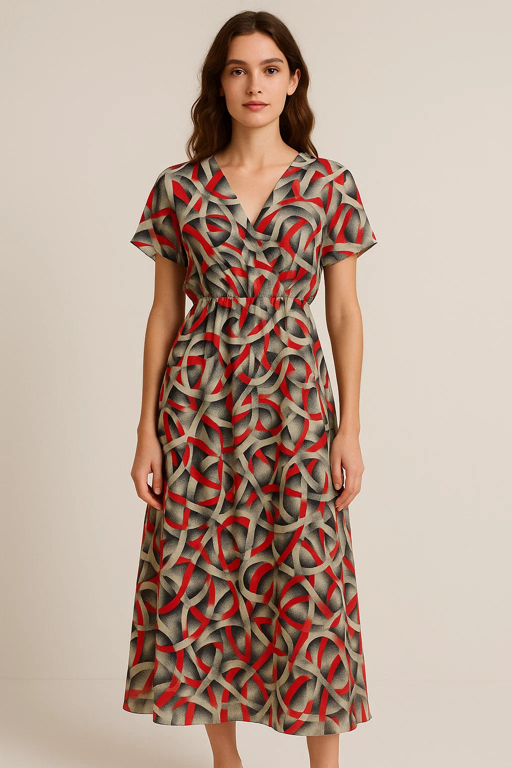 Caraway Seeds Abstract Printed Pure Georgette Fabric Material