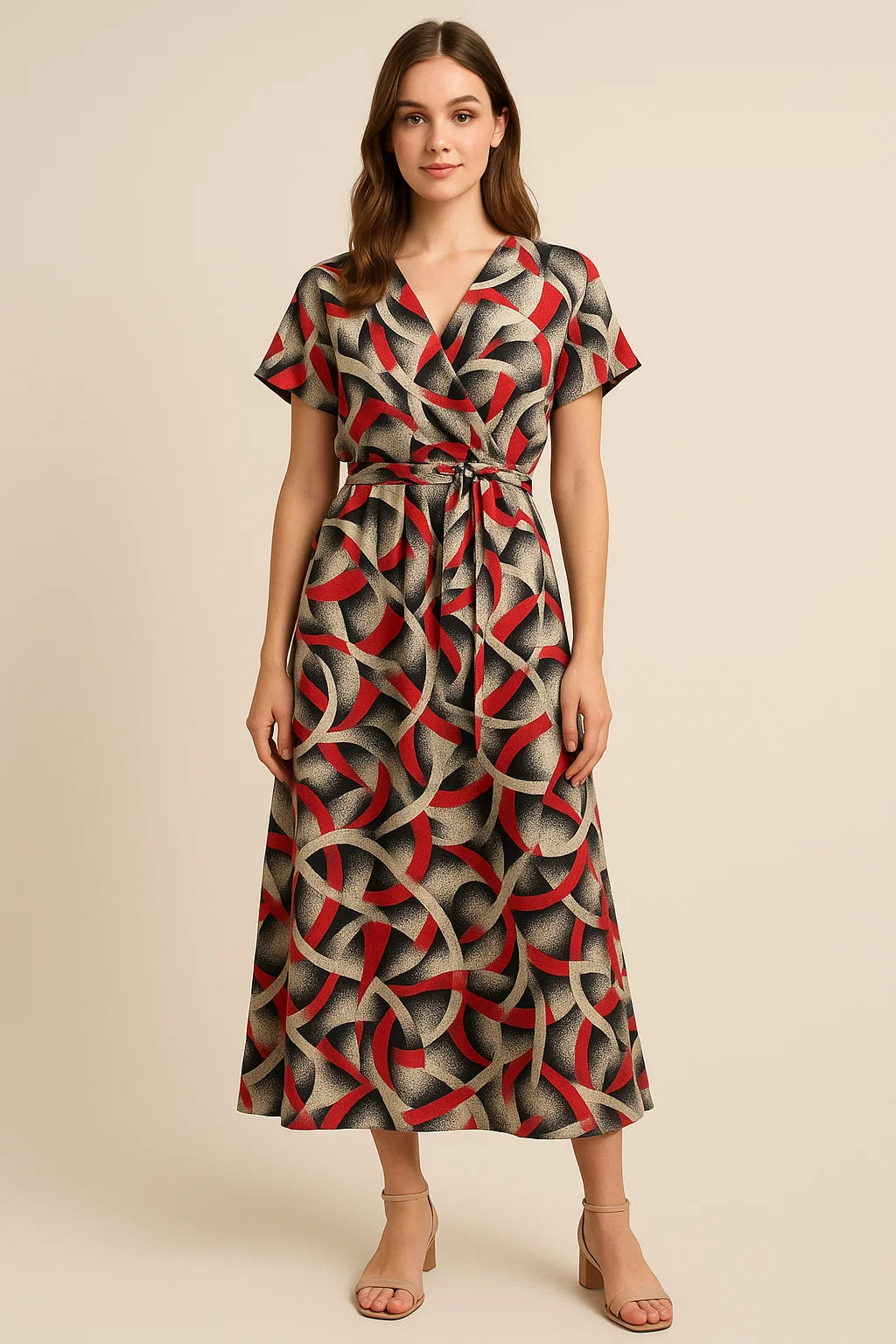 Caraway Seeds Abstract Printed Pure Georgette Fabric Material