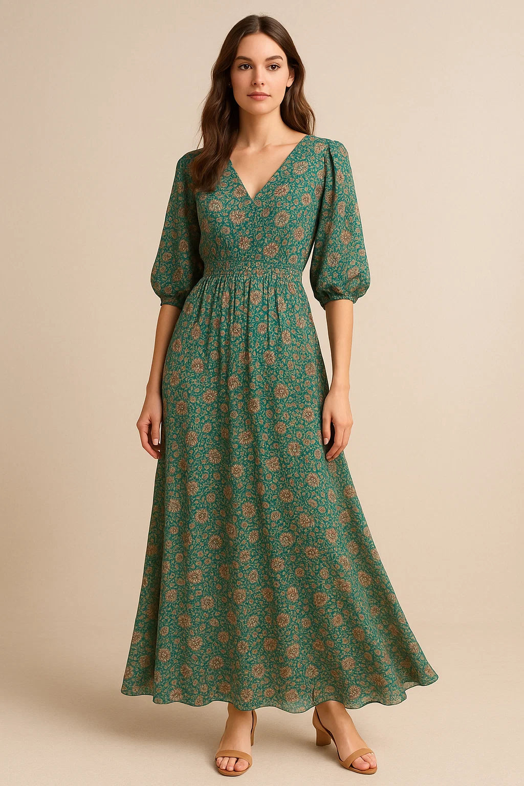 Multicolor Art Nouveau Pure Georgette Printed Fabric Material